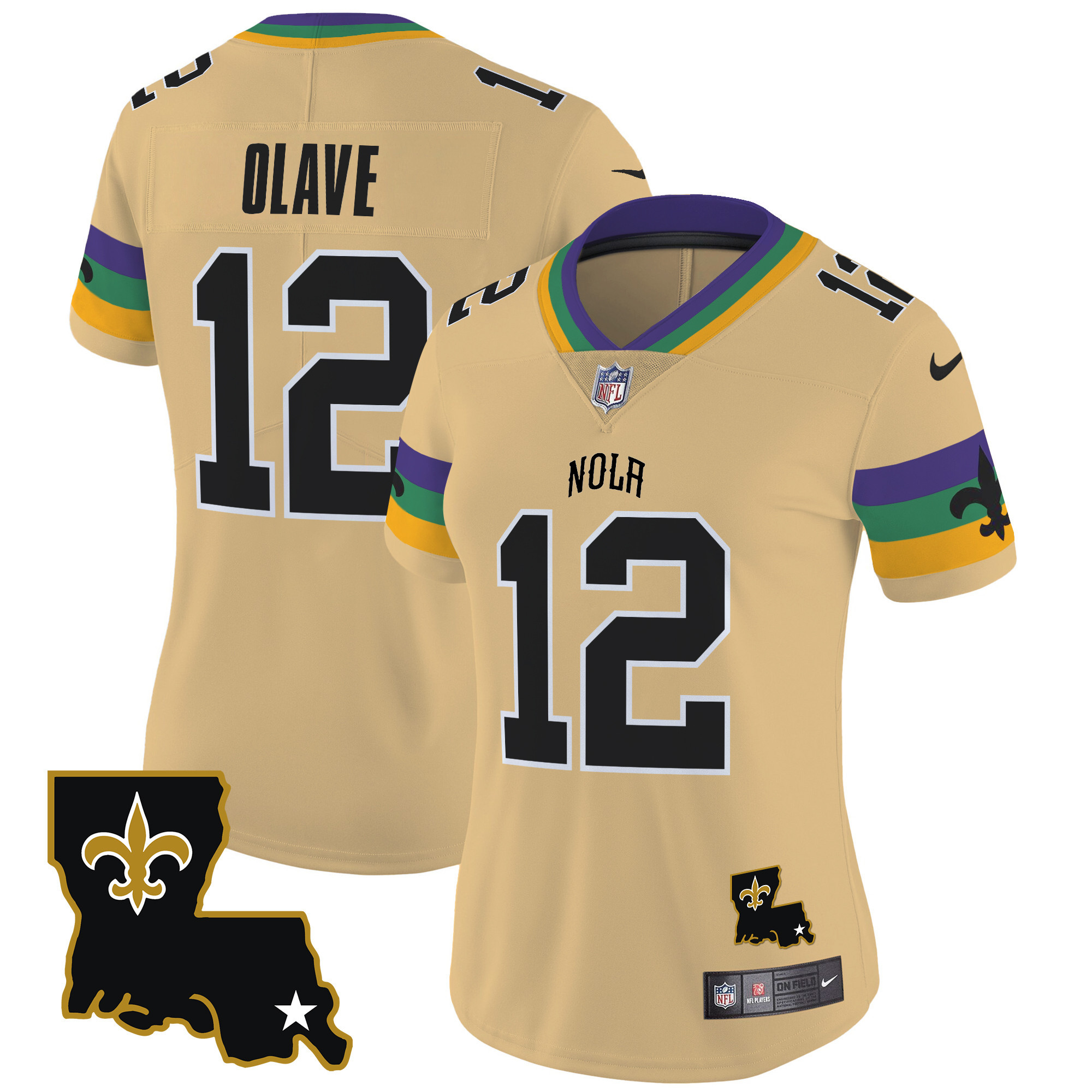 Chris Olave Women's New Orleans Saints 2024 New Orleans City Vapor Limited Gold Jersey - All Stitched