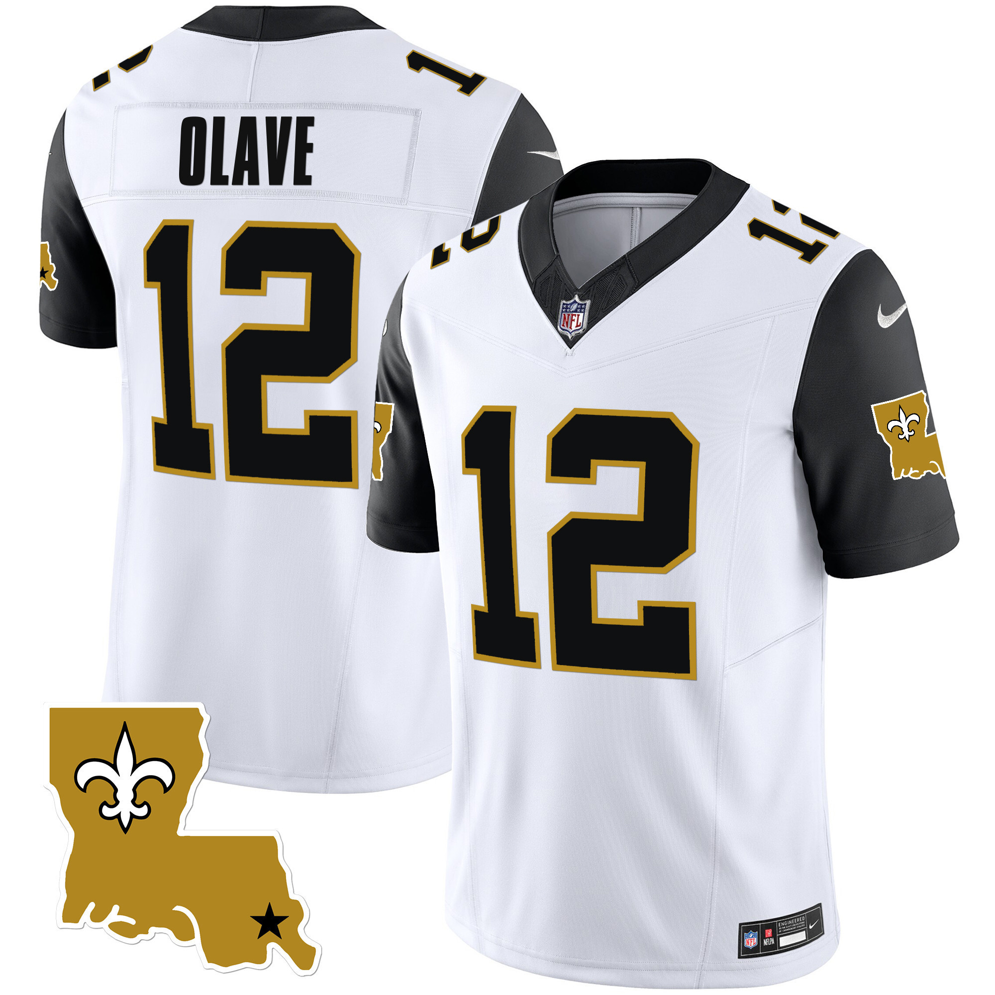 Chris Olave Youth's New Orleans Saints 1987 Legacy Vapor Black Sleeves Jersey - All Stitched