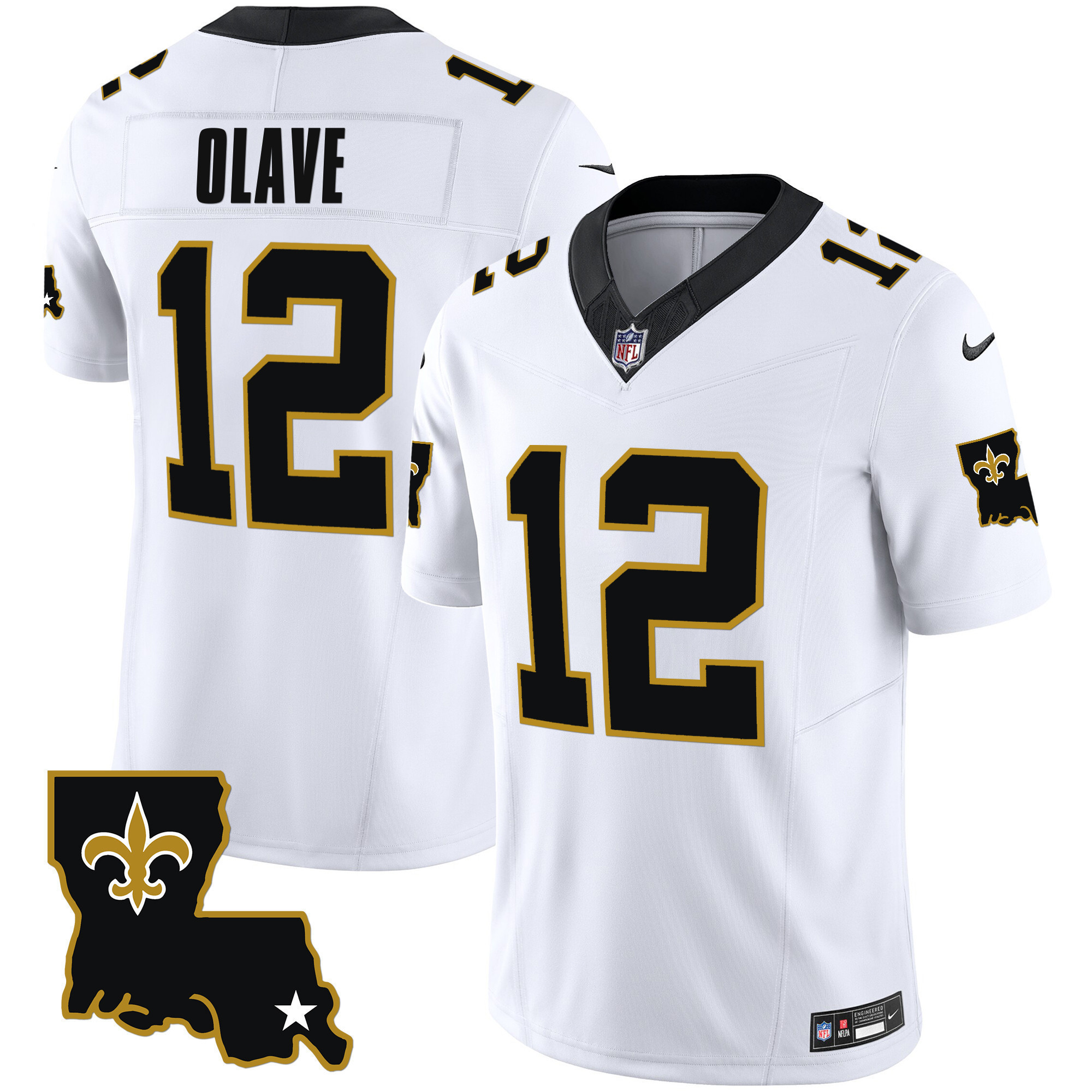 Chris Olave Youth's New Orleans Saints 1987 Legacy Vapor White Jersey - All Stitched