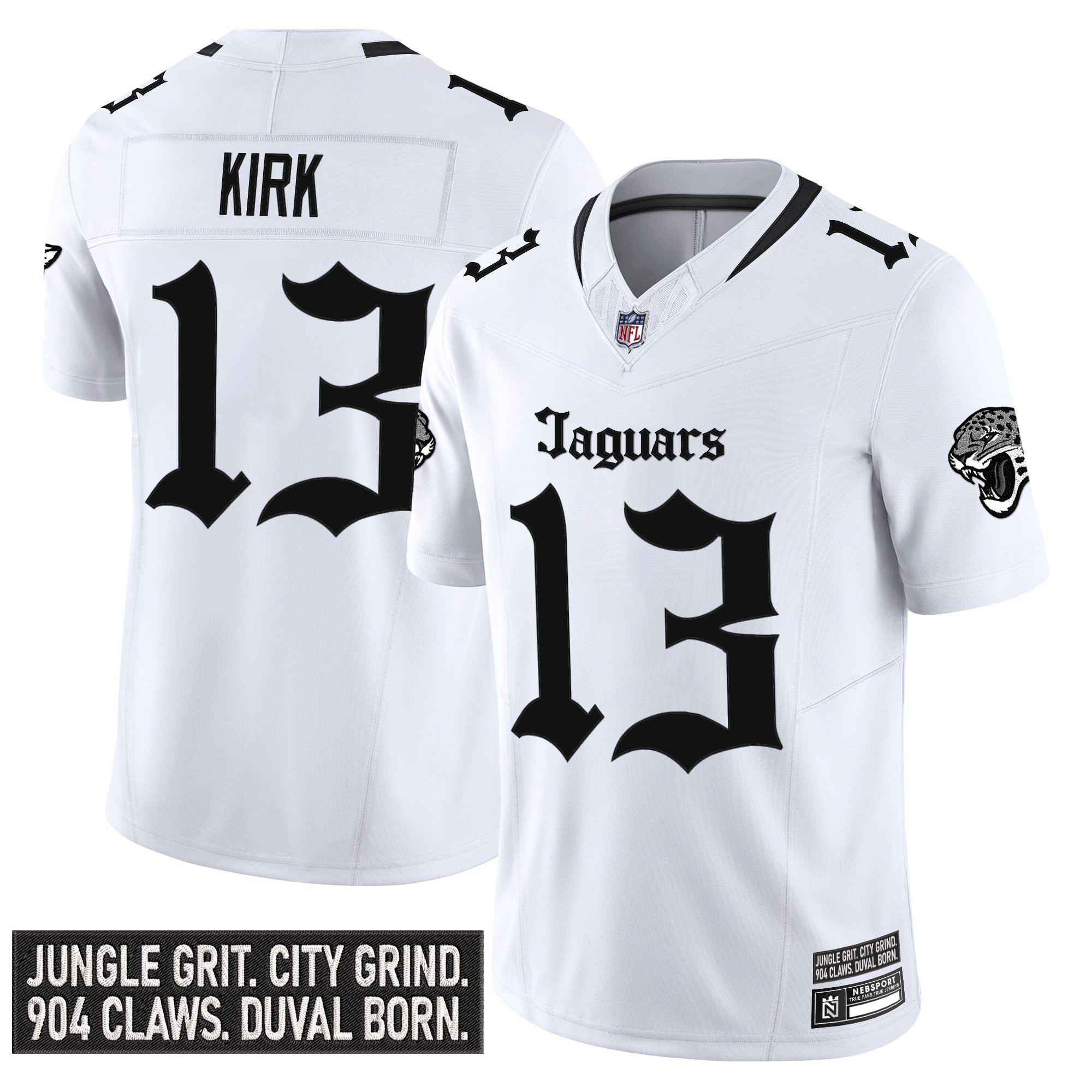 Christian Kirk Men's Jacksonville Jaguars 'Gothic Duvall Shadows Edition' Vapor White Jersey - All Stitched