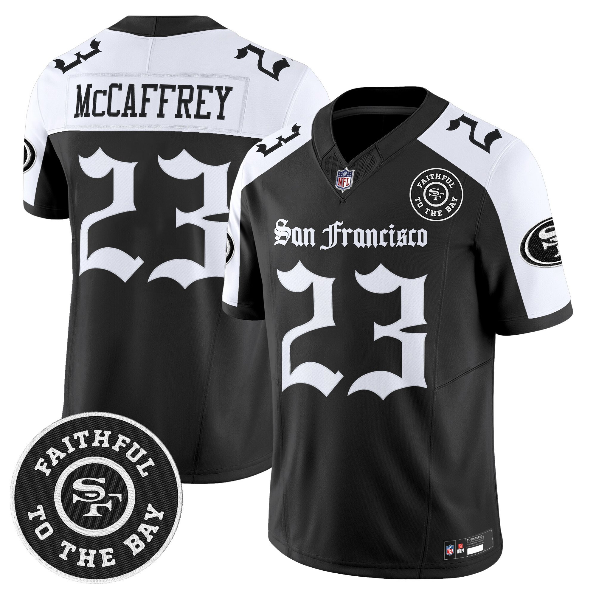 Christian McCaffrey Men's San Francisco 49ers 'Gothic Edition' Vapor Limited Alternate Jersey - All Stitched