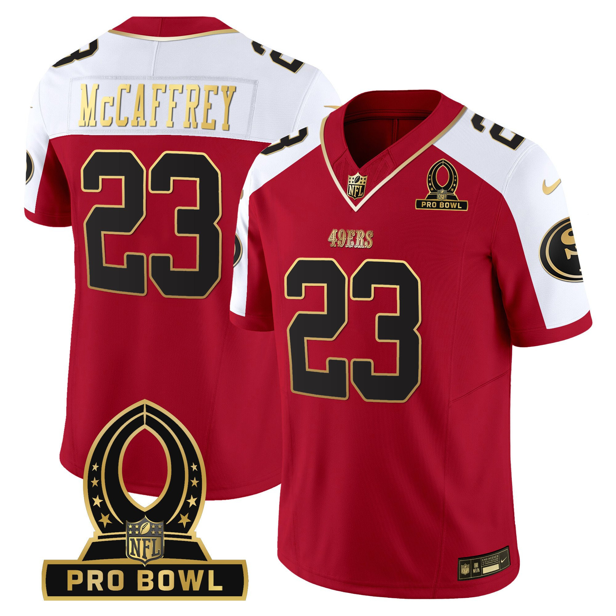 Christian McCaffrey San Francisco 49ers 2024 Pro Bowl Patch Vapor Alternate Jersey - All Stitched