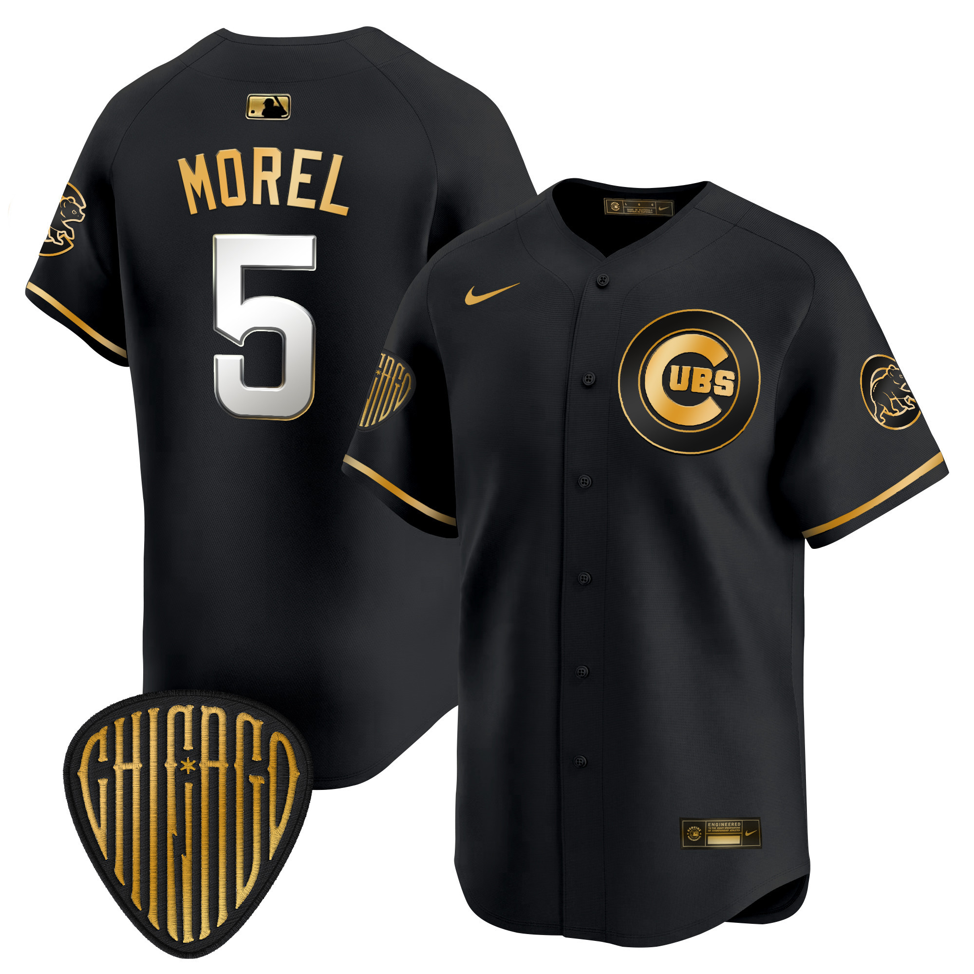 Christopher Morel Men's Chicago Cubs 2025 Vapor Premier Limited Black Gold Jersey - All Stitched