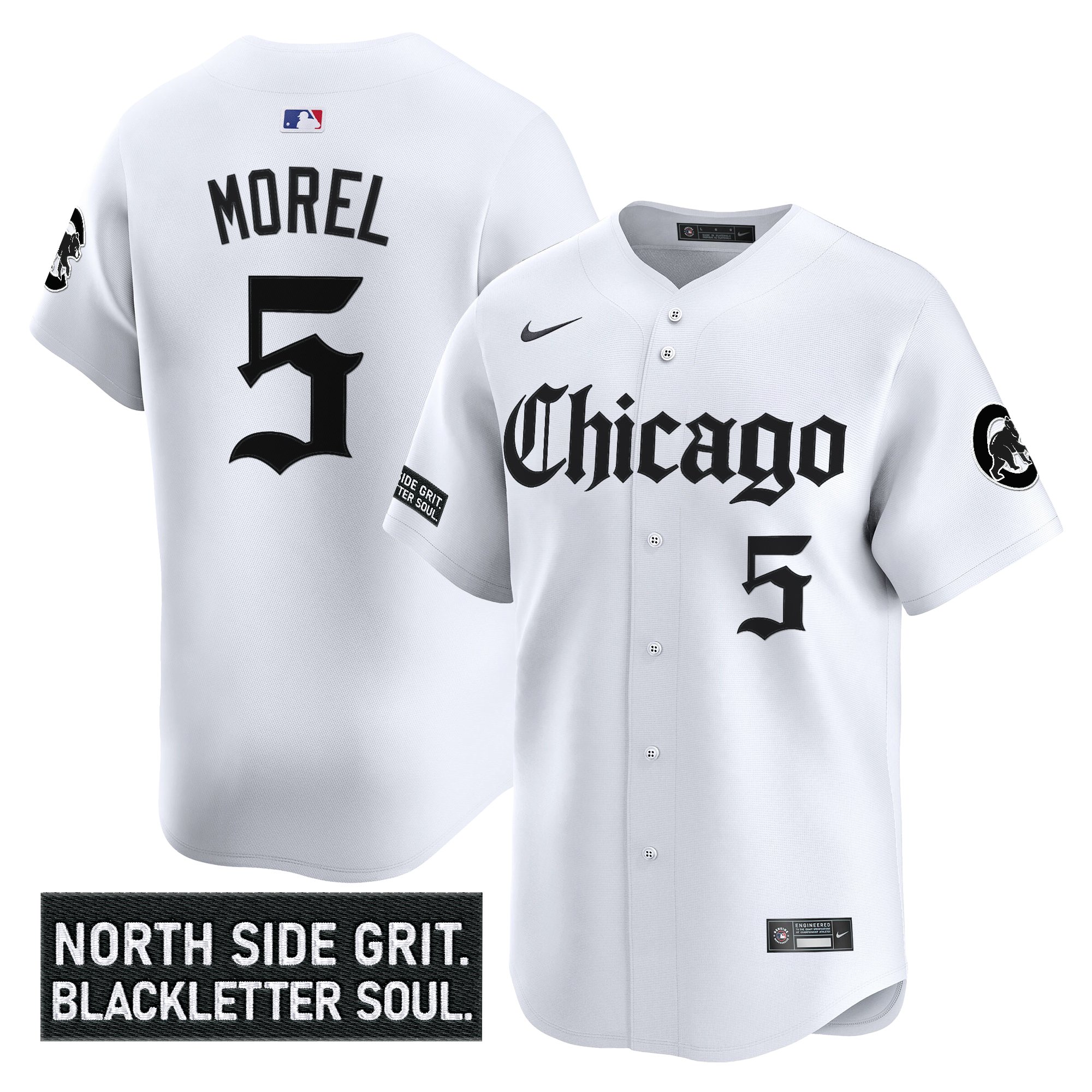 Christopher Morel Men's Chicago Cubs 'Gothic North Side Edition' Vapor Premier Limited White Jersey V2 - All Stitched