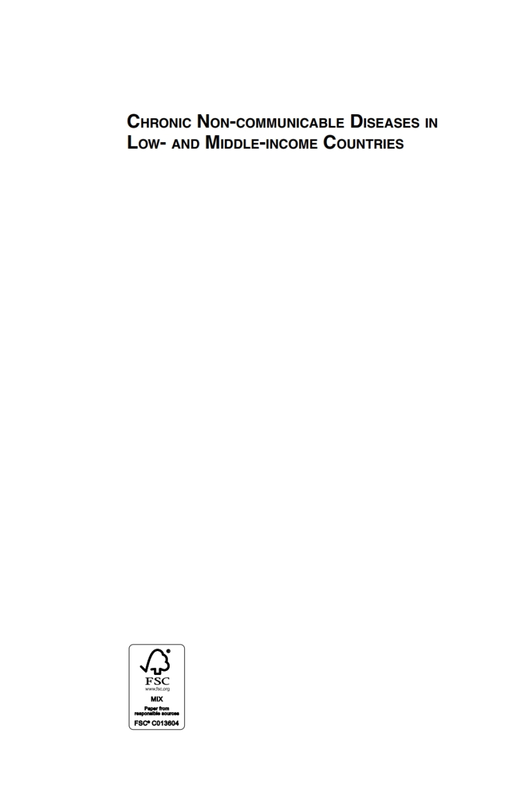 Chronic Non-communicable Diseases in Low and Middle-income Countries ...