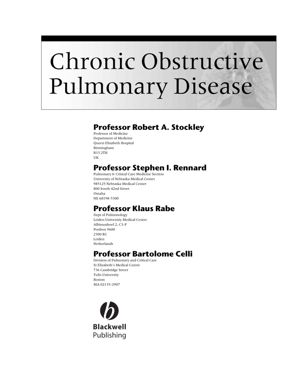 Chronic Obstructive Pulmonary Disease A Practical Guide to Management 1st Edition â€“ PDF/EPUB Version Downloadable