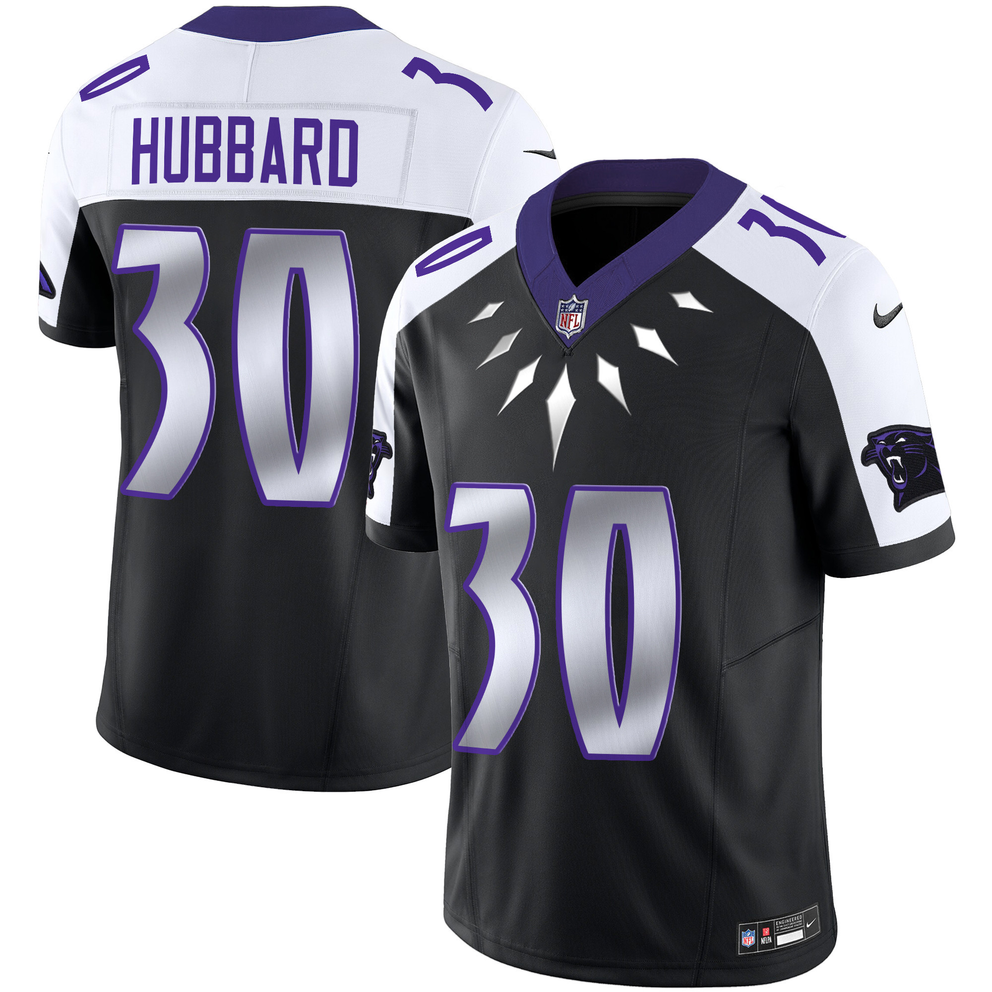 Chuba Hubbard Men's Carolina Panthers Wakanda Vapor Limited Black Alternate Jersey - All Stitched