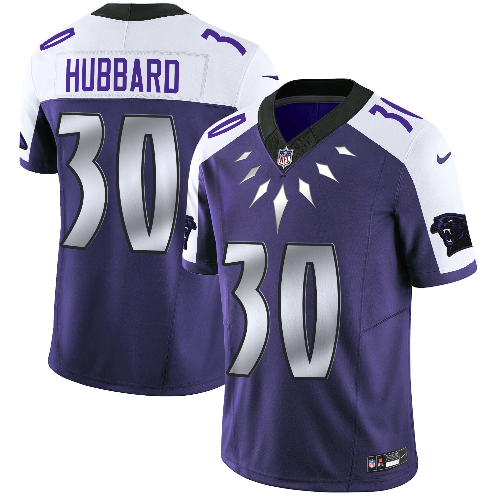 Chuba Hubbard Men's Carolina Panthers Wakanda Vapor Limited Purple Alternate Jersey - All Stitched