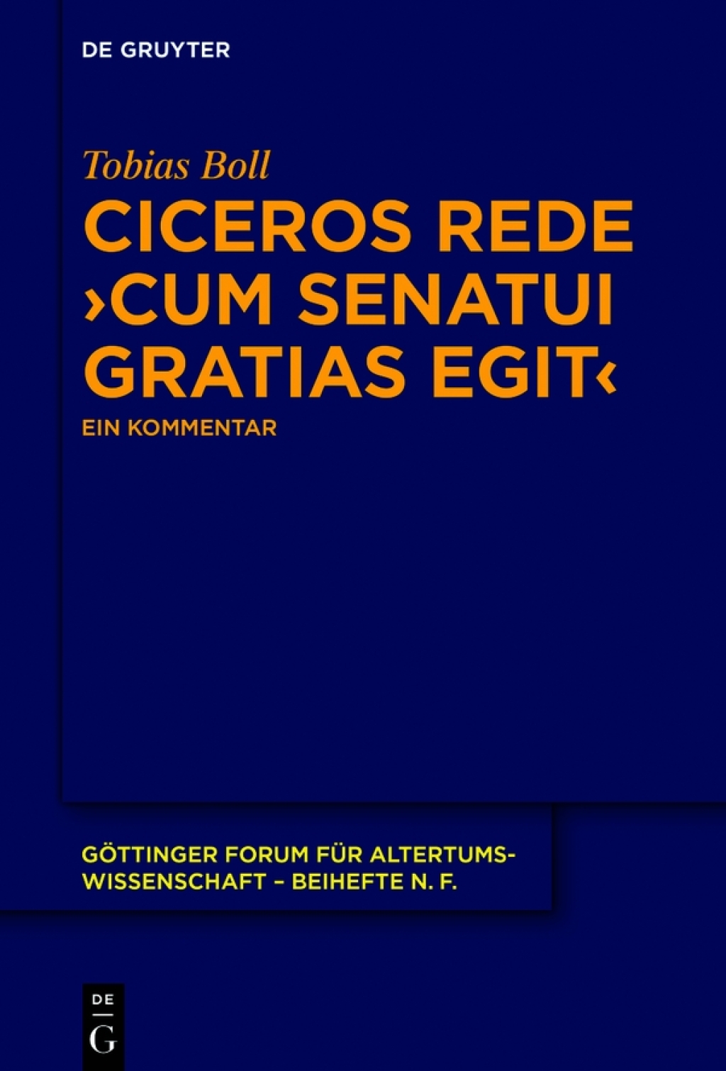 Ciceros Rede â€ºcum senatui gratias egitâ€¹ Ein Kommentar 1st Edition â€“ PDF/EPUB Version Downloadable