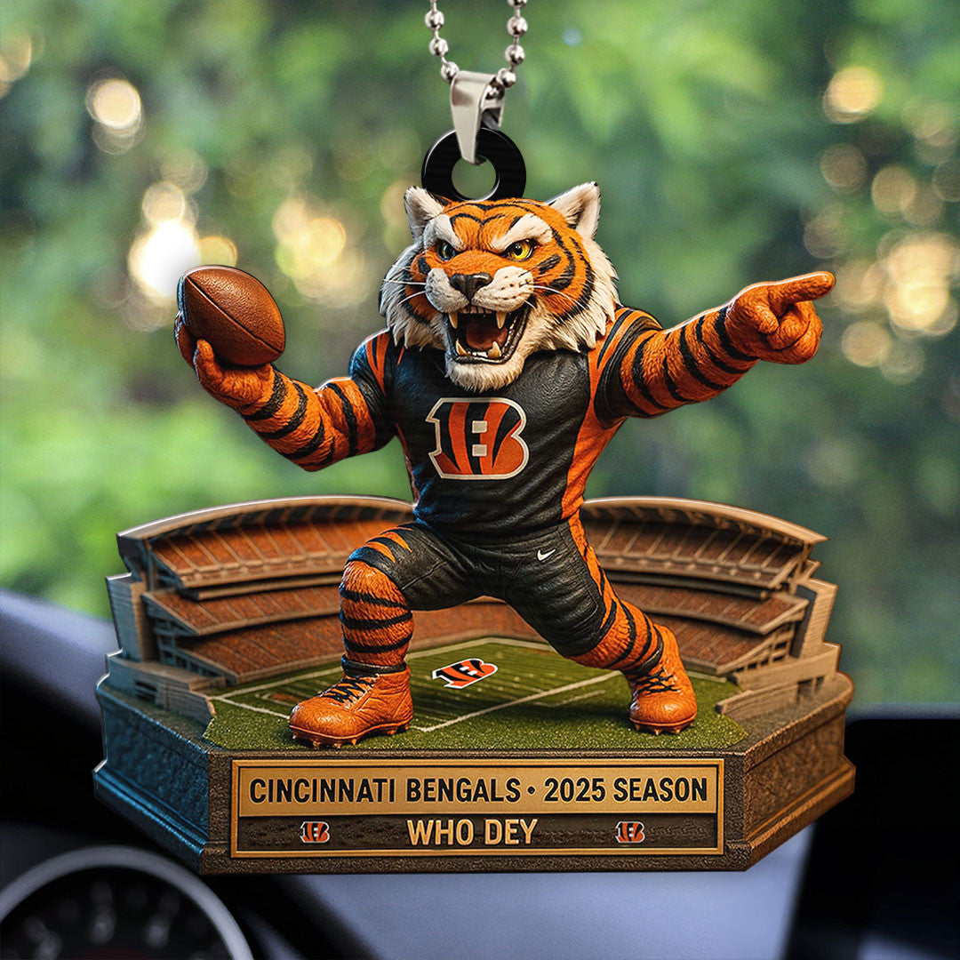 Cincinnati Bengals 2-Sided Acrylic Car Ornament
