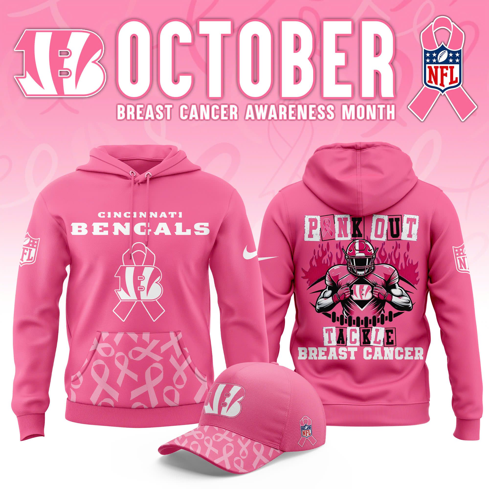 Cincinnati Bengals Breast Cancer Awareness Official Hoodie