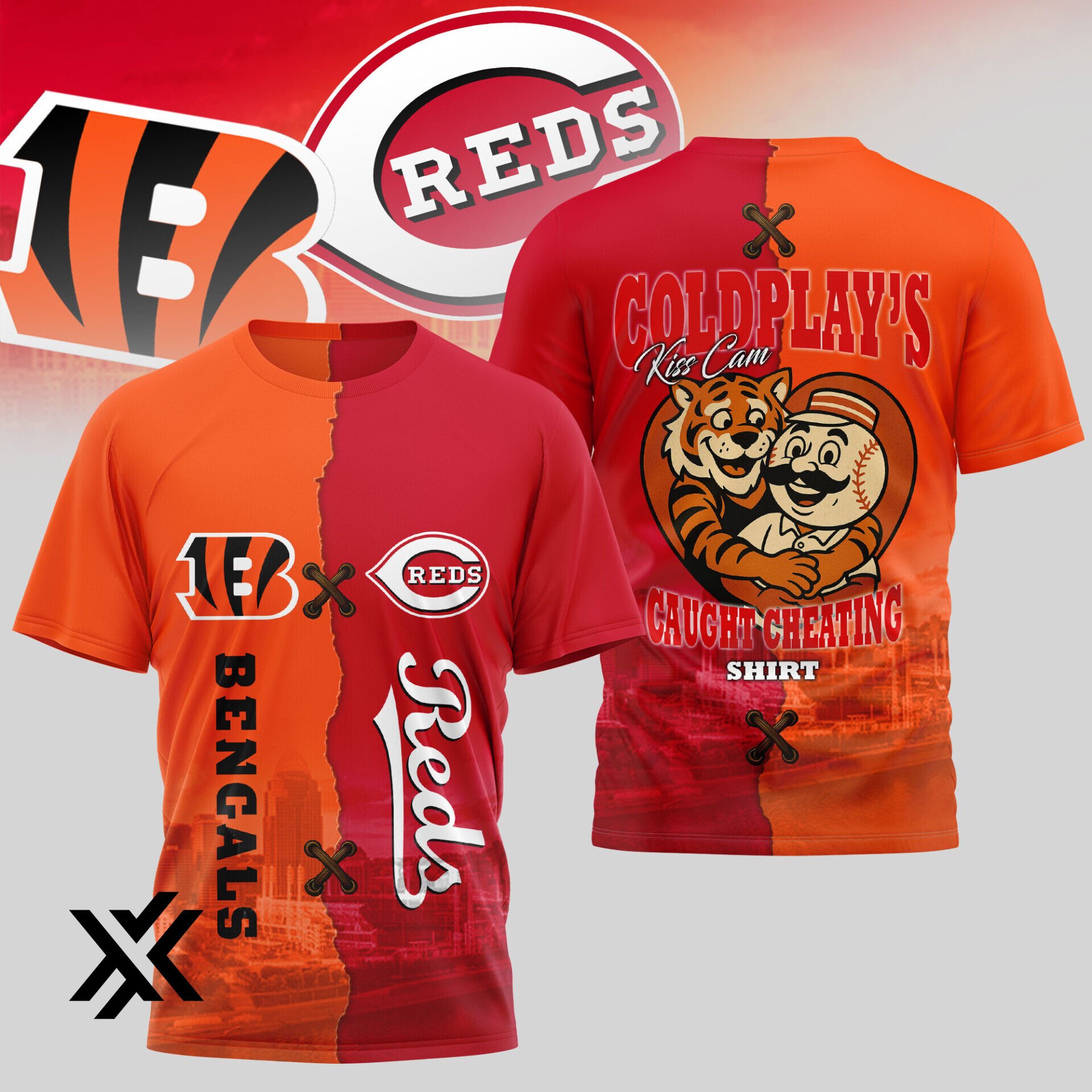 Cincinnati Bengals Reds Kiss Cam 3D Shirt