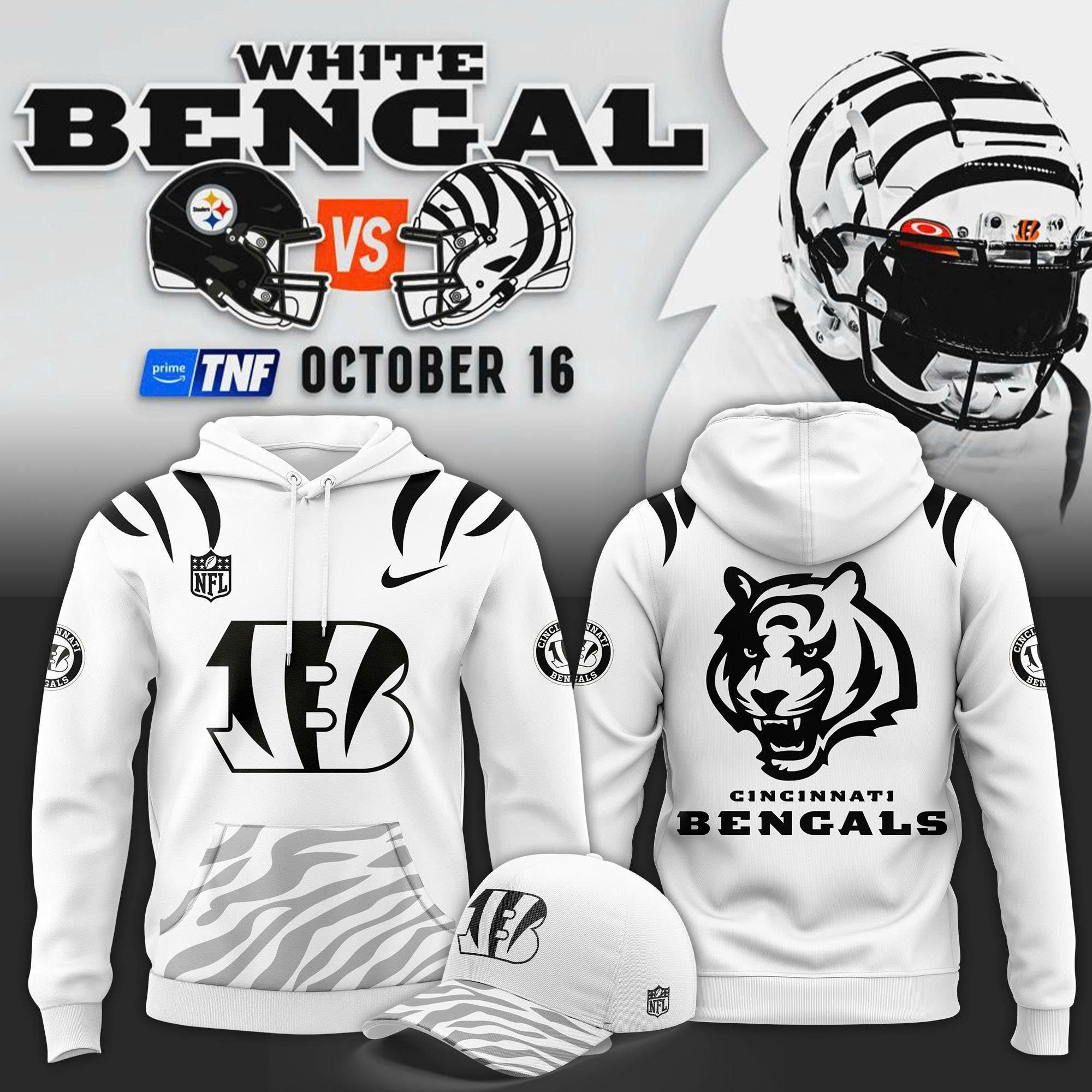 Cincinnati Bengals White Fan Hoodie 2025 Edition
