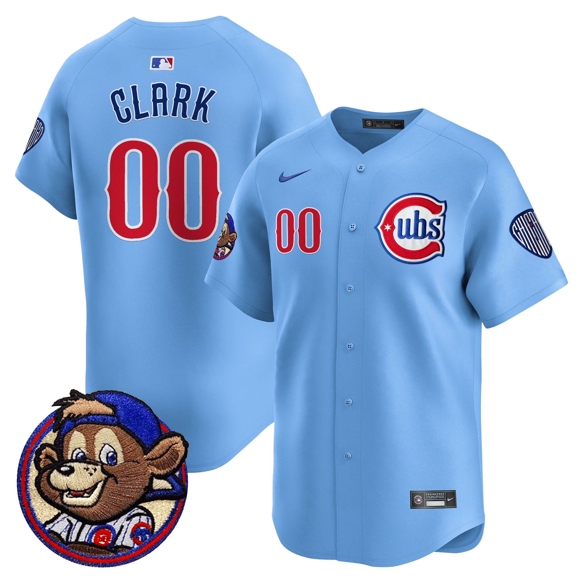 Clark Men's Chicago Cubs Clark Patch Vapor Premier Limited Blue Jersey - All Stitched