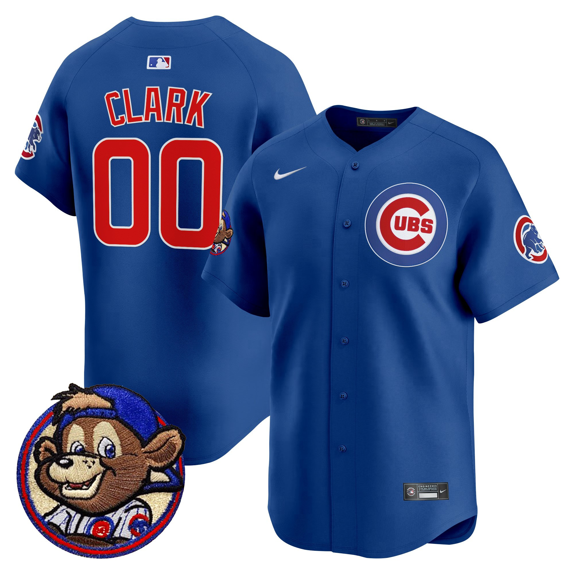 Clark Men's Chicago Cubs Clark Patch Vapor Premier Limited Royal Jersey - All Stitched