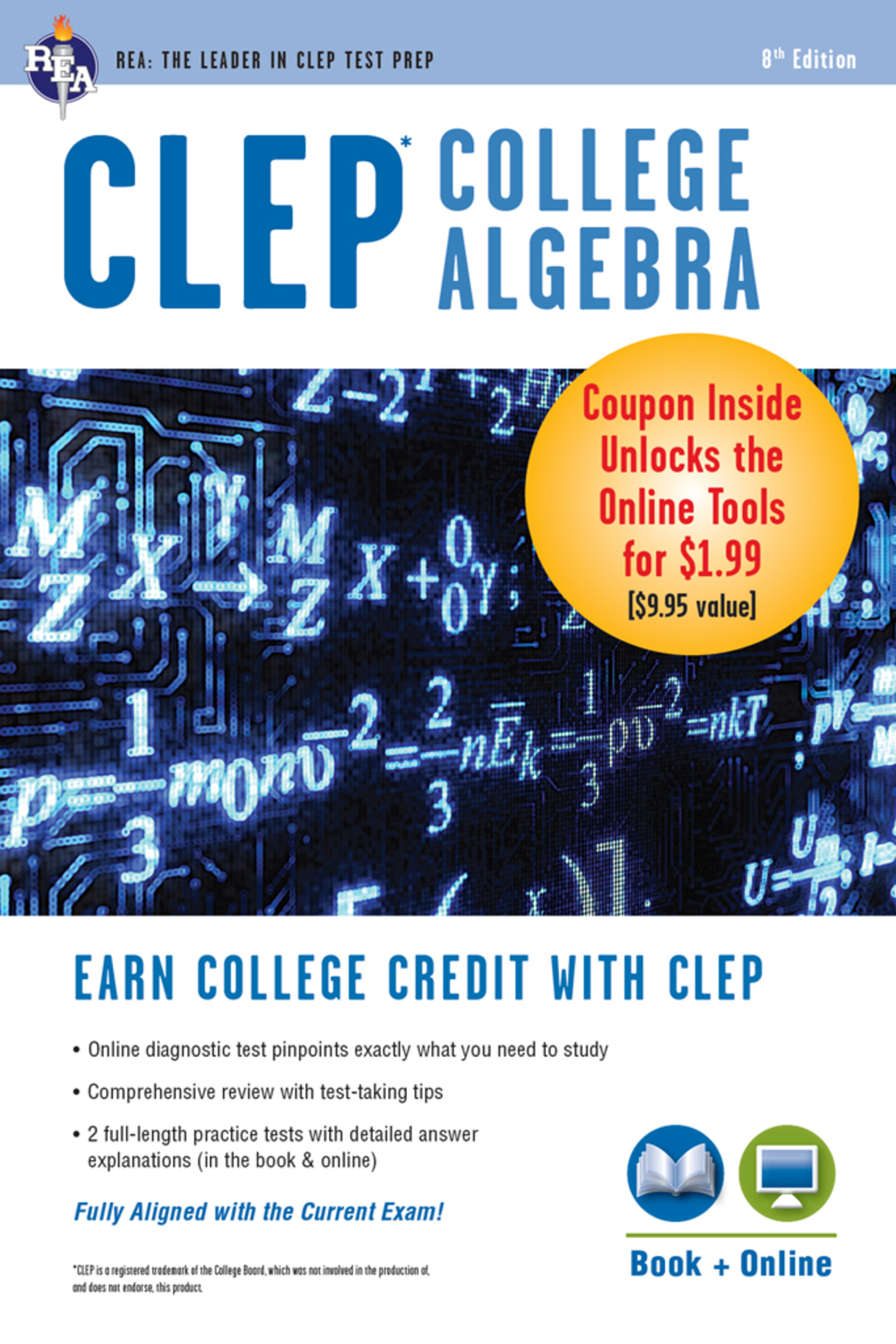 CLEPÂ® College Algebra Book + Online 8th Edition - (PDF/EPUB Version)