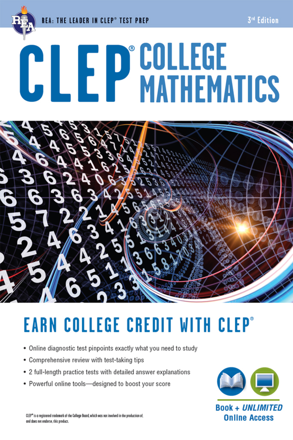CLEPÂ® College Mathematics Book + Online 3rd Edition - (PDF/EPUB Version)