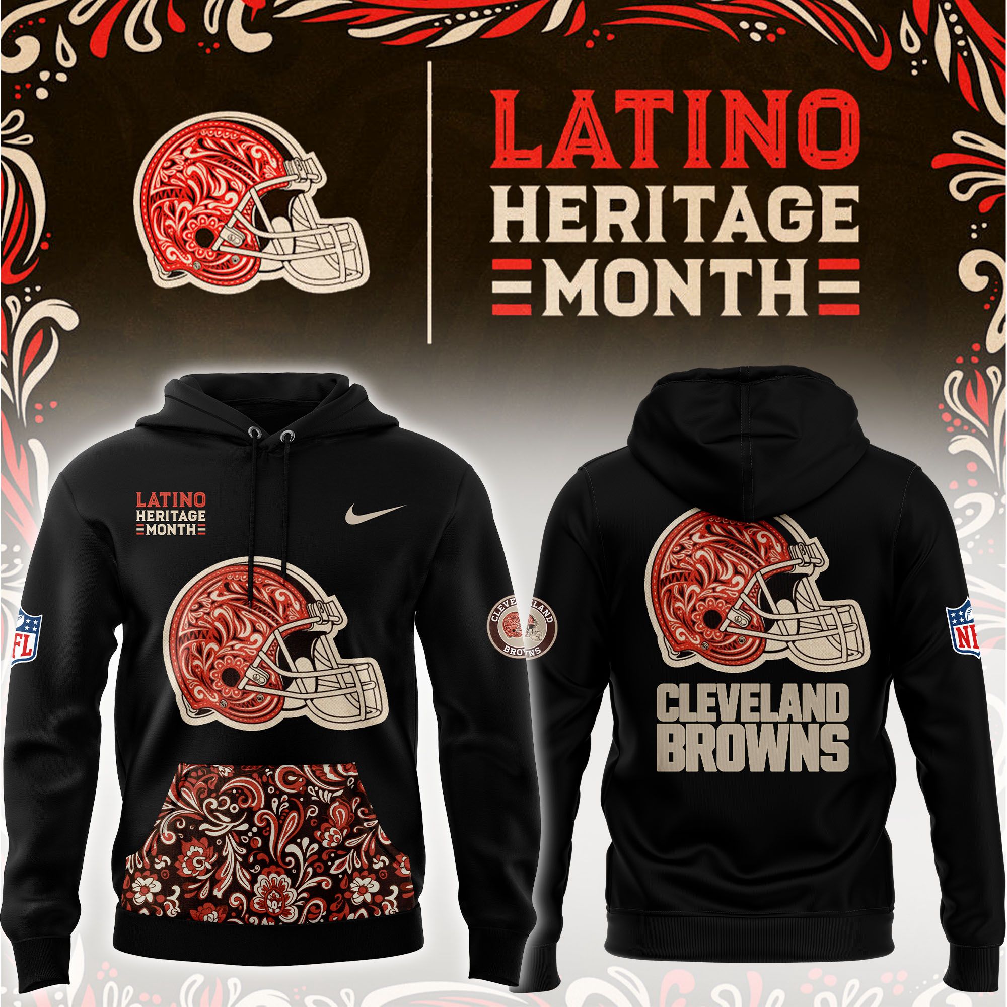 Cleveland Browns 2025 Latino Heritage Fan Hoodie