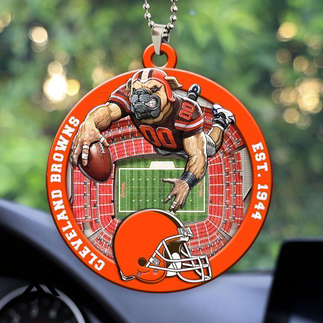Cleveland Browns Custom Shape 2-Sided Acrylic Car Ornament
