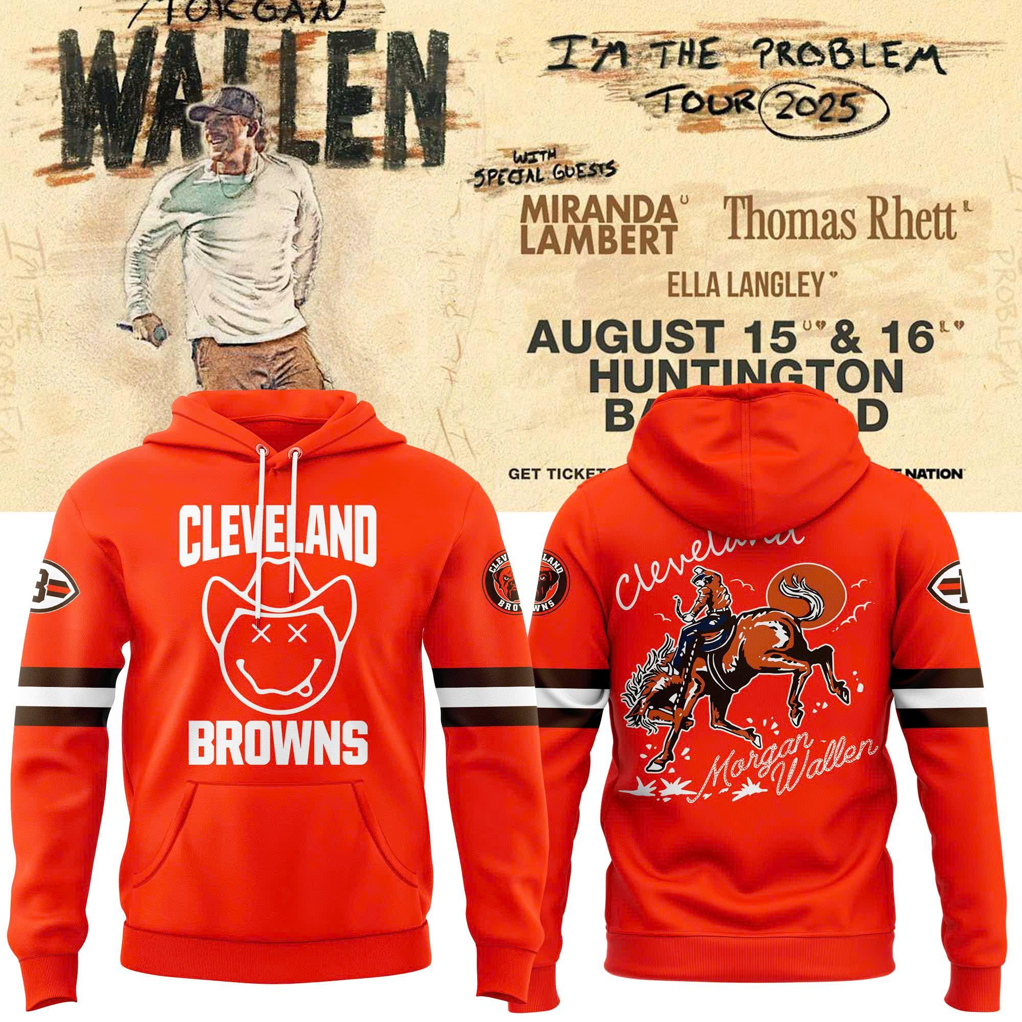 Cleveland Browns Official Morgan Wallen Tour Hoodie