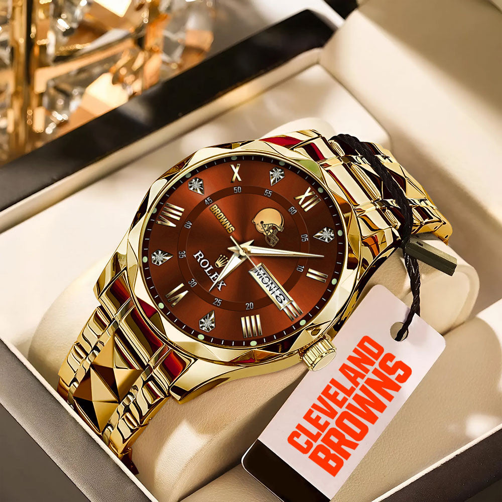 Cleveland Browns Rolex Alloy Luxury Quartz Watch