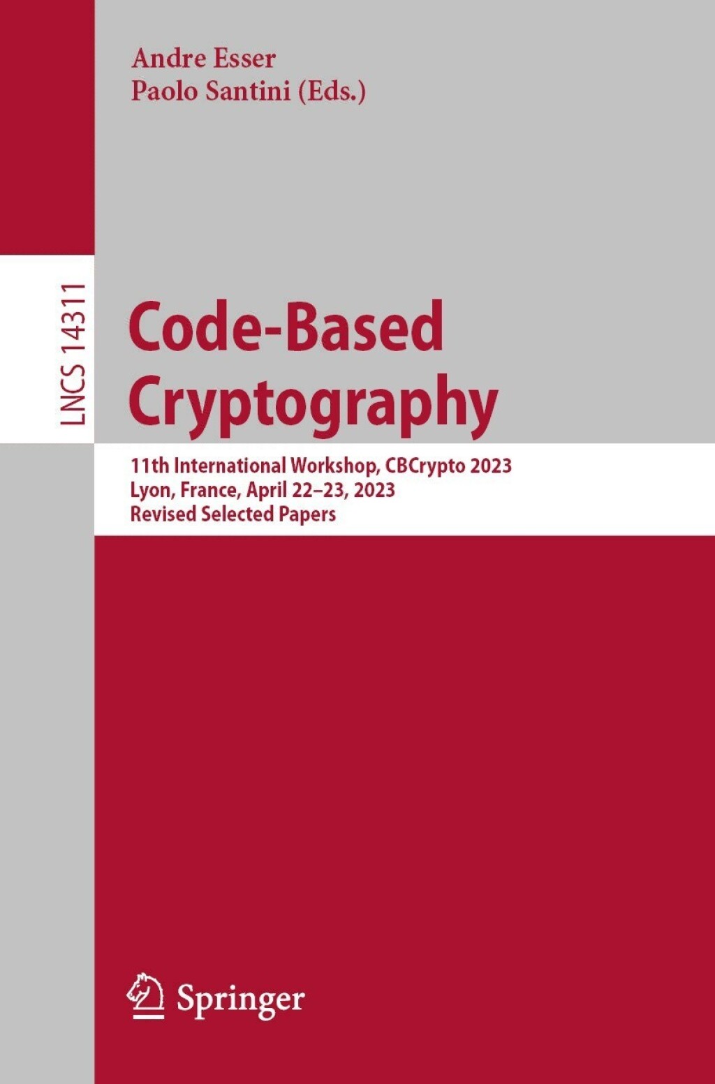 Code-Based Cryptography 11th International Workshop, CBCrypto 2023 ...