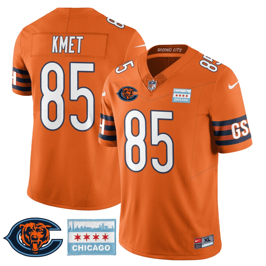 Cole Kmet MenÃ¯Â¿Â½s Chicago Bears City Edition GSH Orange Jersey - All Stitched