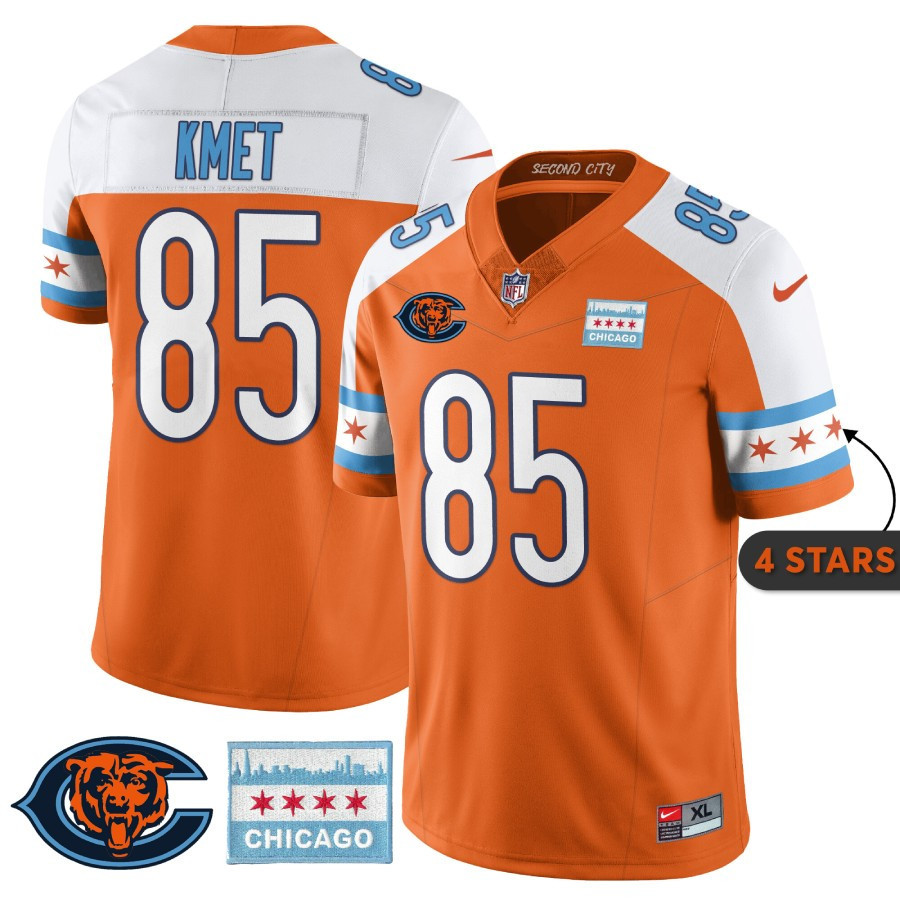 Cole Kmet MenÃƒÂ¯Ã‚Â¿Ã‚Â½s Chicago Bears City Edition Orange Alternate Jersey - All Stitched