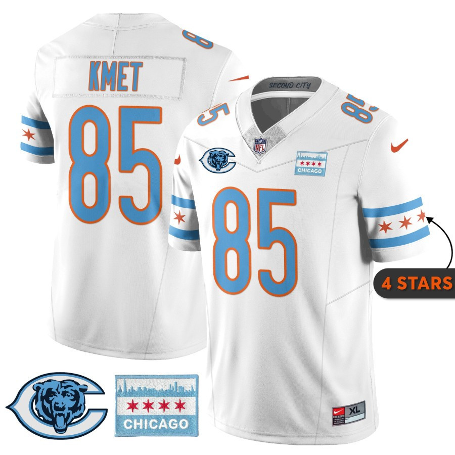 Cole Kmet MenÃƒÂ¯Ã‚Â¿Ã‚Â½s Chicago Bears City Edition White Jersey - All Stitched