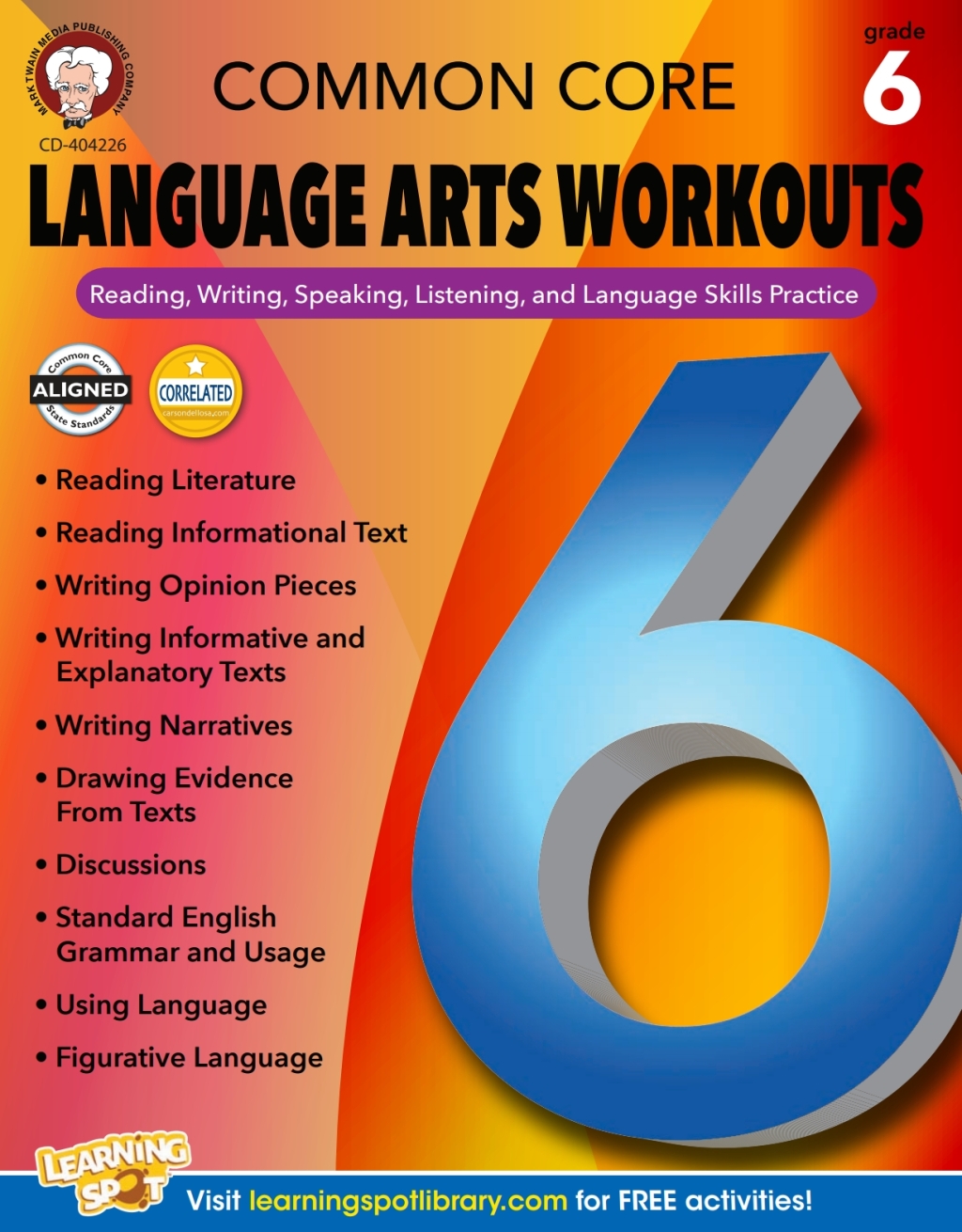 Common Core Language Arts Workouts, Grade 6 Reading, Writing, Speaking, Listening, and Language Skills Practice - (PDF/EPUB Version)