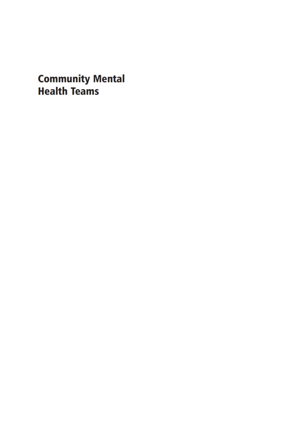 Community Mental Health Teams A Guide to Current Practices â€“ PDF/EPUB ...