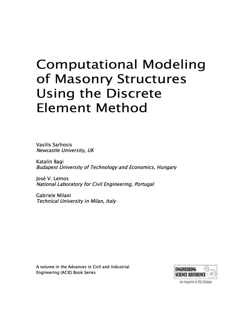 Computational Modeling of Masonry Structures Using the Discrete Element ...