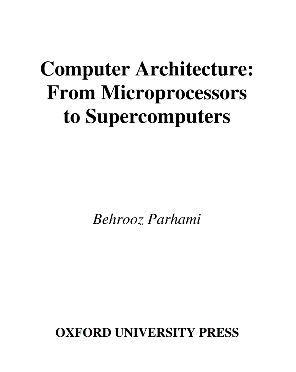 Computer Architecture: From Microprocessors to Supercomputers â€“ PDF ...