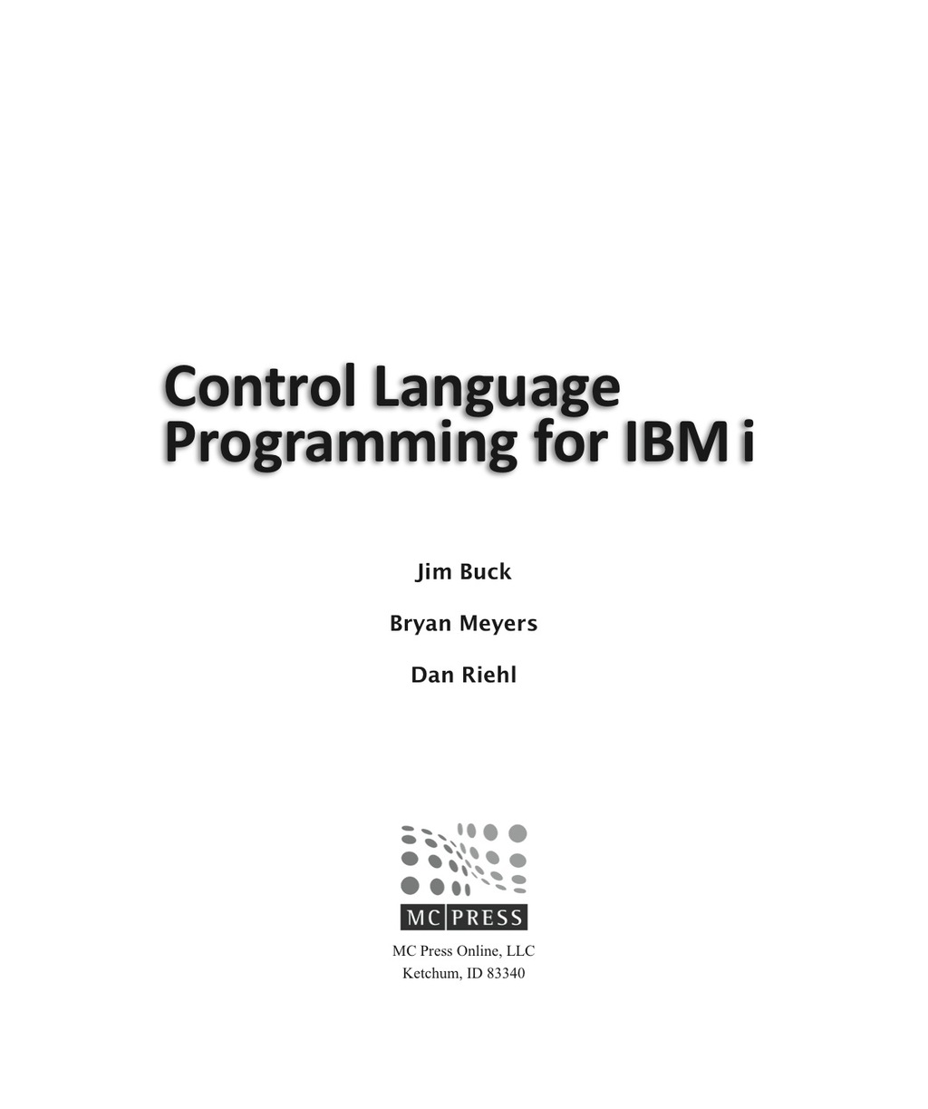 Control Language Programming for IBM i â€“ PDF/EPUB Version ...