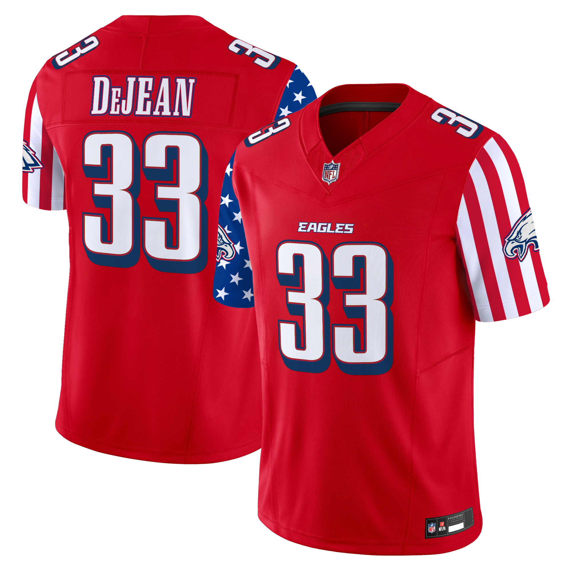 Cooper DeJean Men's Philadelphia Eagles 2025 Independence Day Vapor Limited Red Jersey - All Stitched