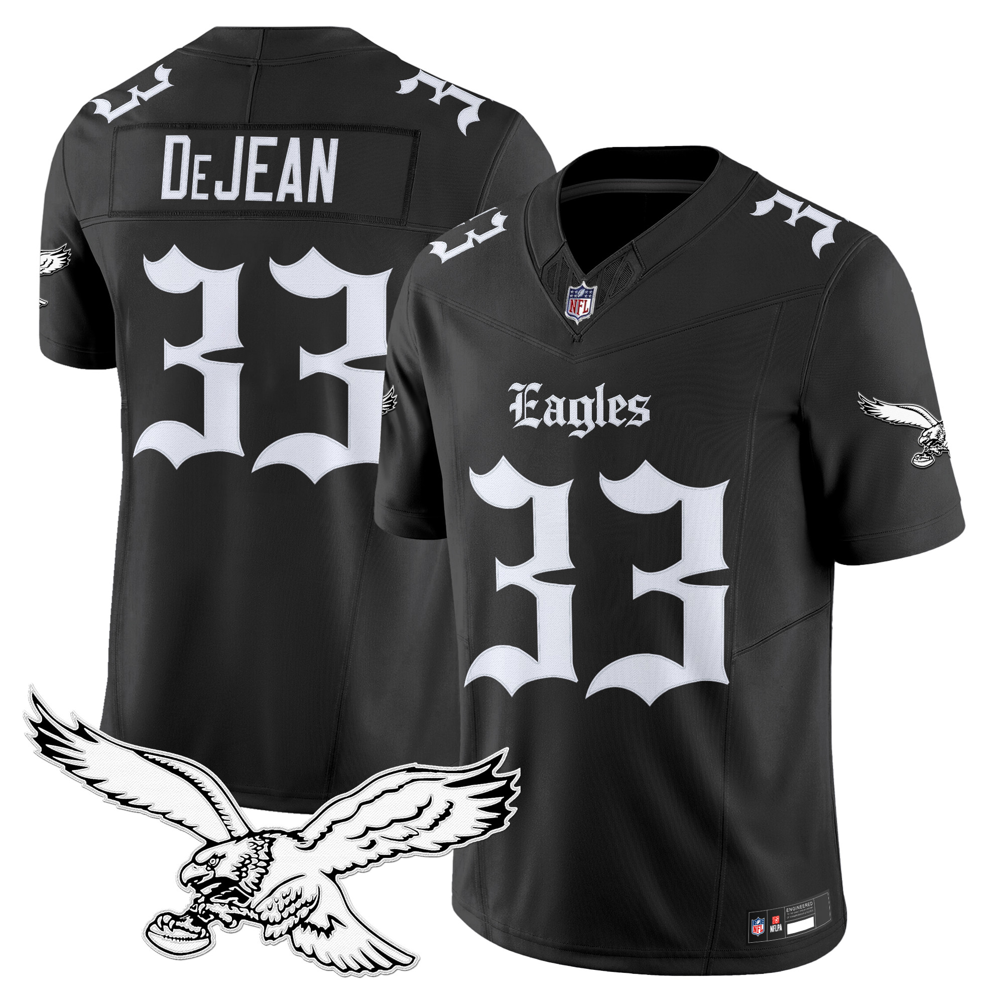 Cooper DeJean Men's Philadelphia Eagles 'Gothic Philly Edition' Vapor Limited Black Jersey - All Stitched