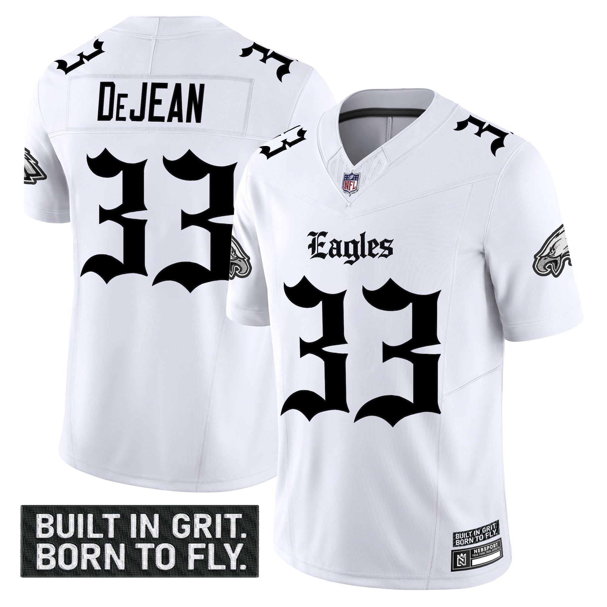 Cooper DeJean Men's Philadelphia Eagles 'Gothic Philly Edition' Vapor Limited White Jersey - All Stitched