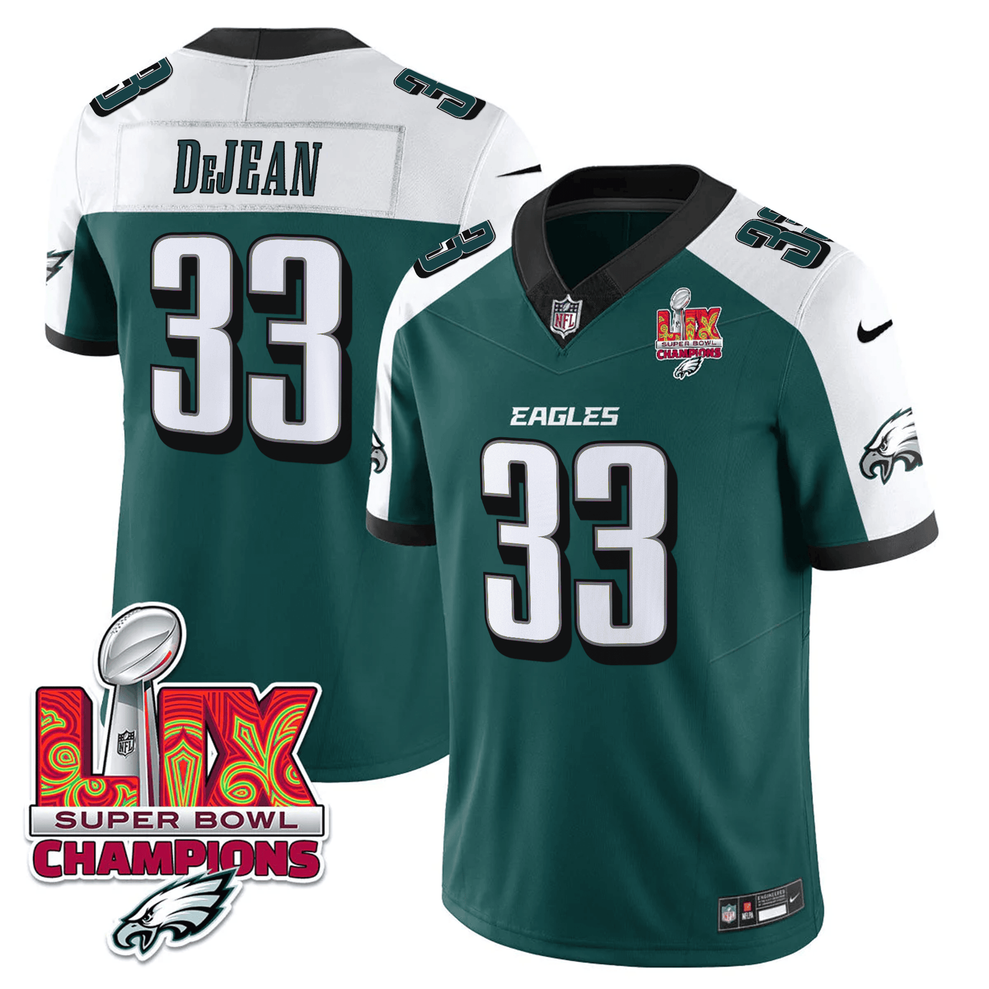 Cooper DeJean Men's Philadelphia Eagles Super Bowl LIX Champions Vapor Limited Green Alternate Jersey - All Stitched