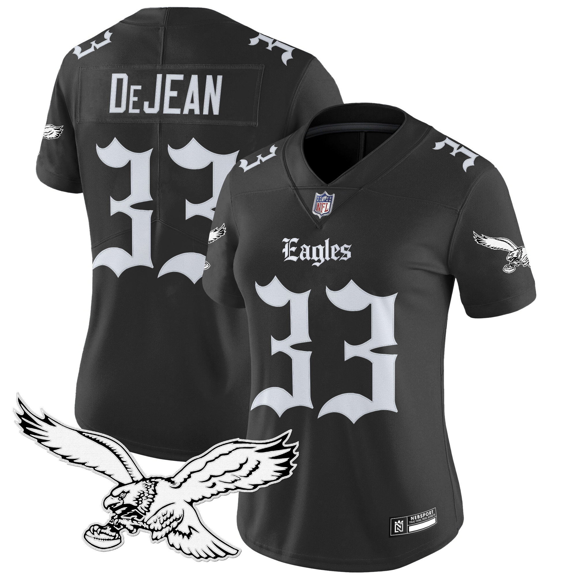 Cooper DeJean Women's Philadelphia Eagles 'Gothic Philly Edition' Vapor Limited Black Jersey - All Stitched