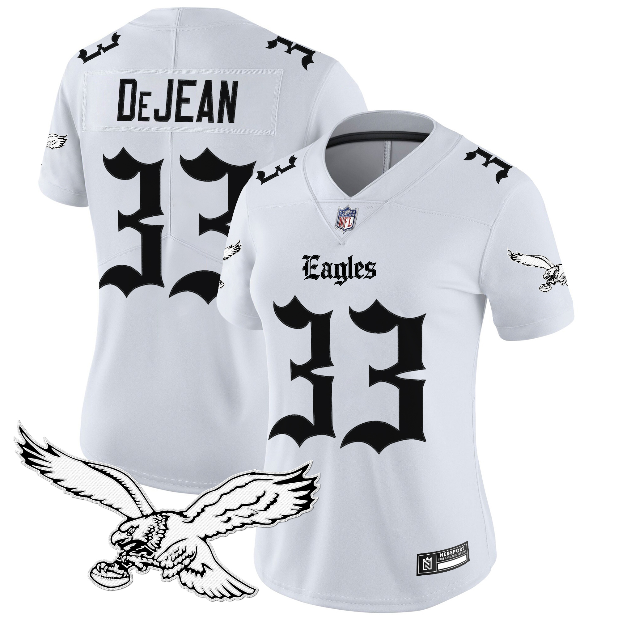 Cooper DeJean Women's Philadelphia Eagles 'Gothic Philly Edition' Vapor Limited White Jersey - All Stitched