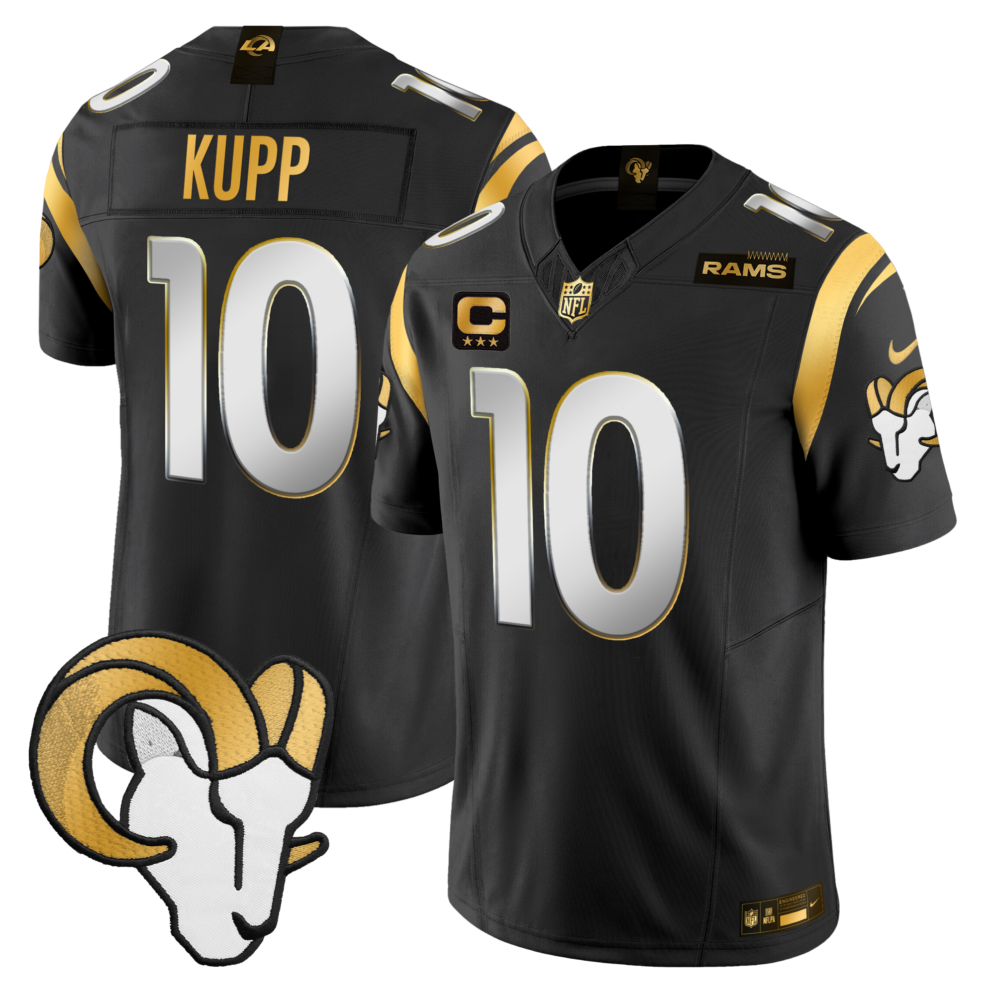 Cooper Kupp Men's Los Angeles Rams 2024 Gold Vapor Limited Black Limited Jersey - All Stitched
