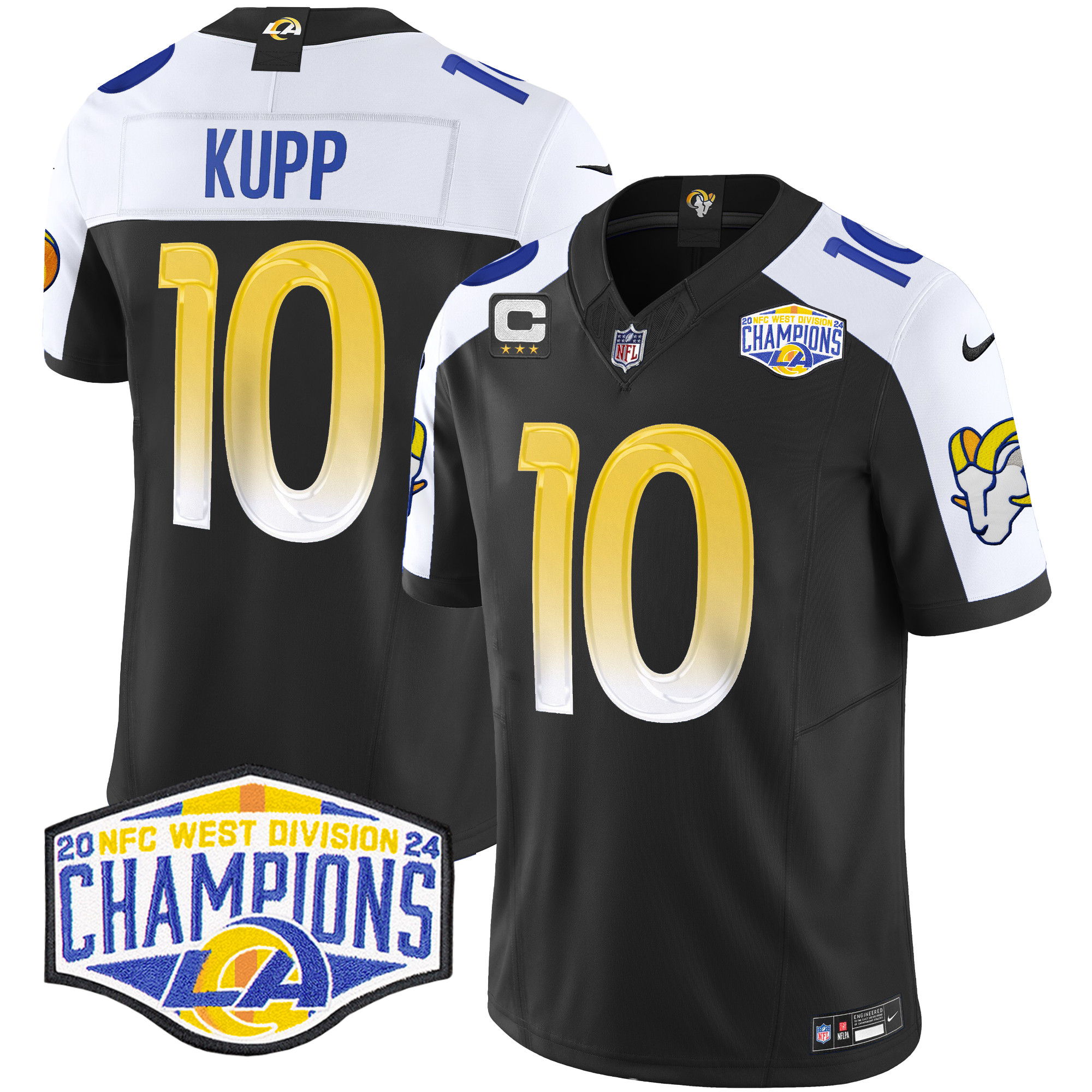 Cooper Kupp Men's Los Angeles Rams 2024 NFC West Division Champions Vapor Limited Black Alternate Jersey - All Stitched