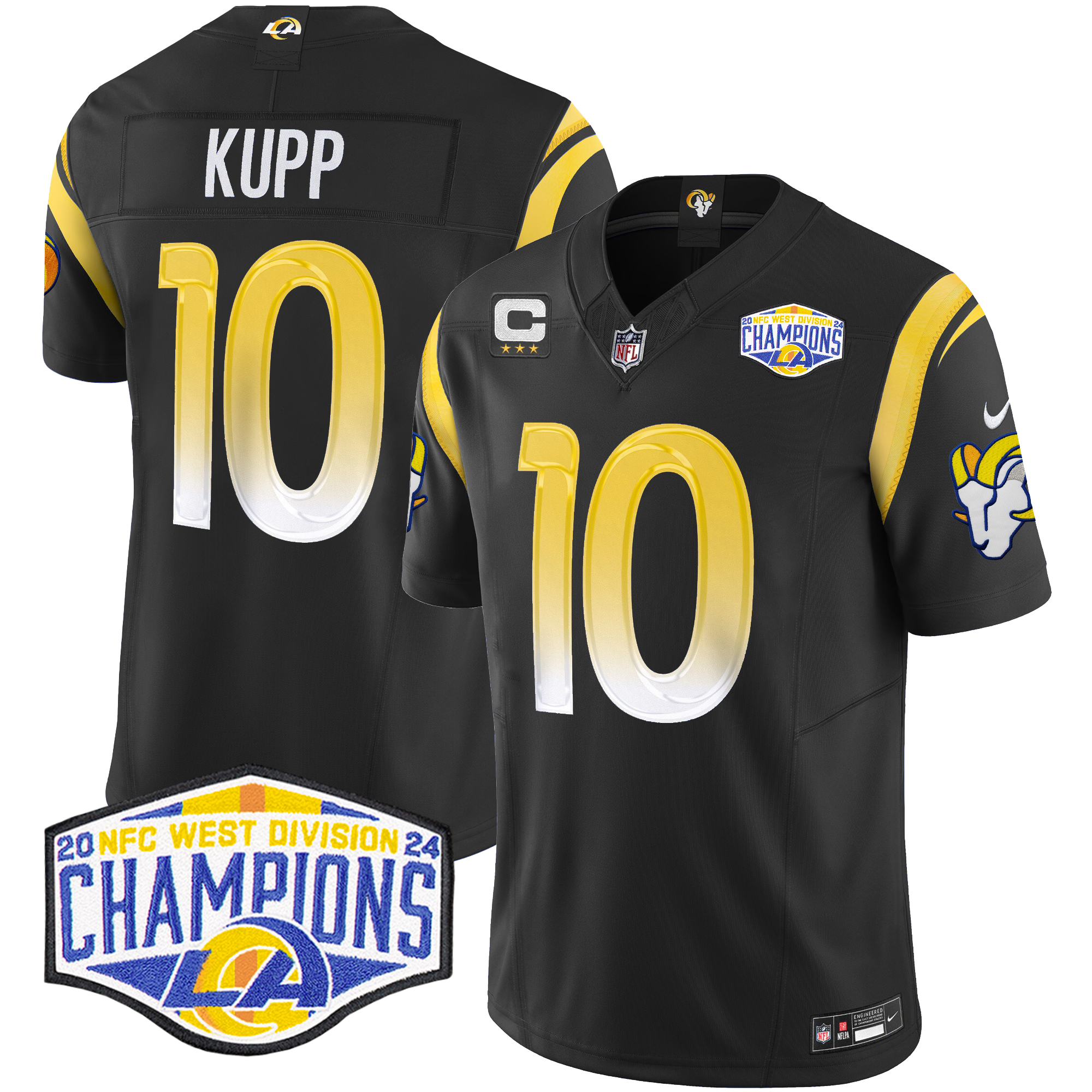 Cooper Kupp Men's Los Angeles Rams 2024 NFC West Division Champions Vapor Limited Black Jersey - All Stitched
