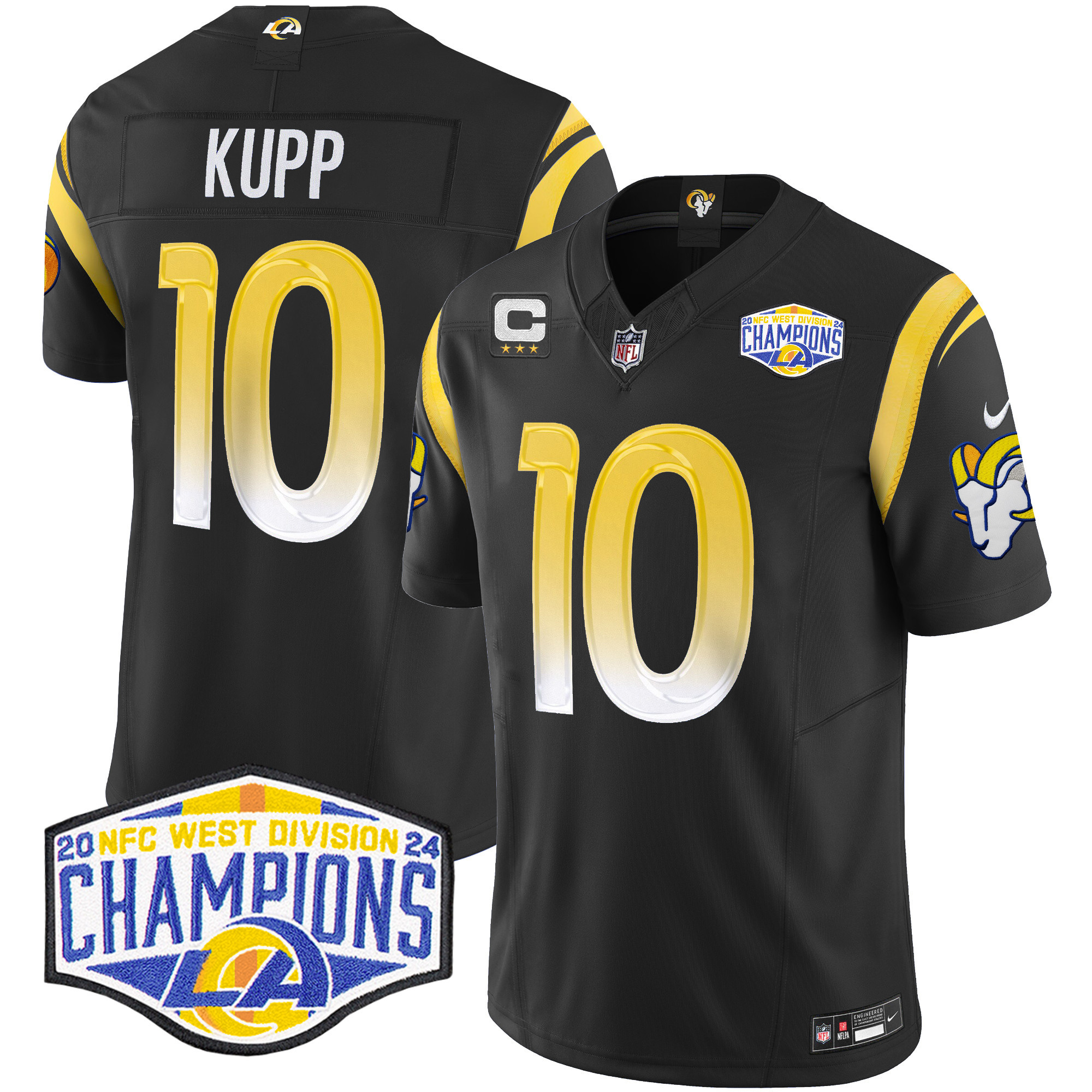 Cooper Kupp Men's Los Angeles Rams 2024 NFC West Division Champions Vapor Limited Black Jersey - All Stitched