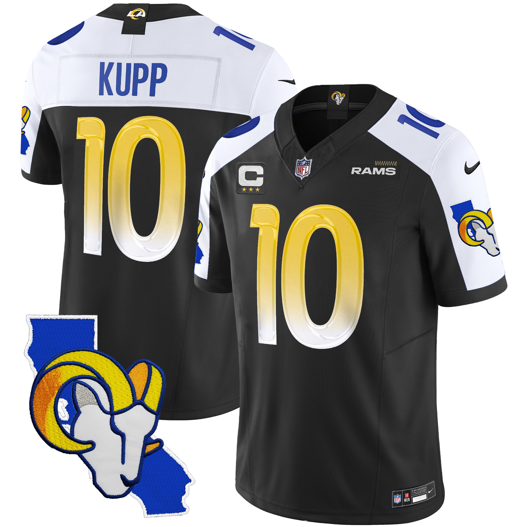 Cooper Kupp Men's Los Angeles Rams California Patch Vapor Limited Black Alternate Jersey - All Stitched
