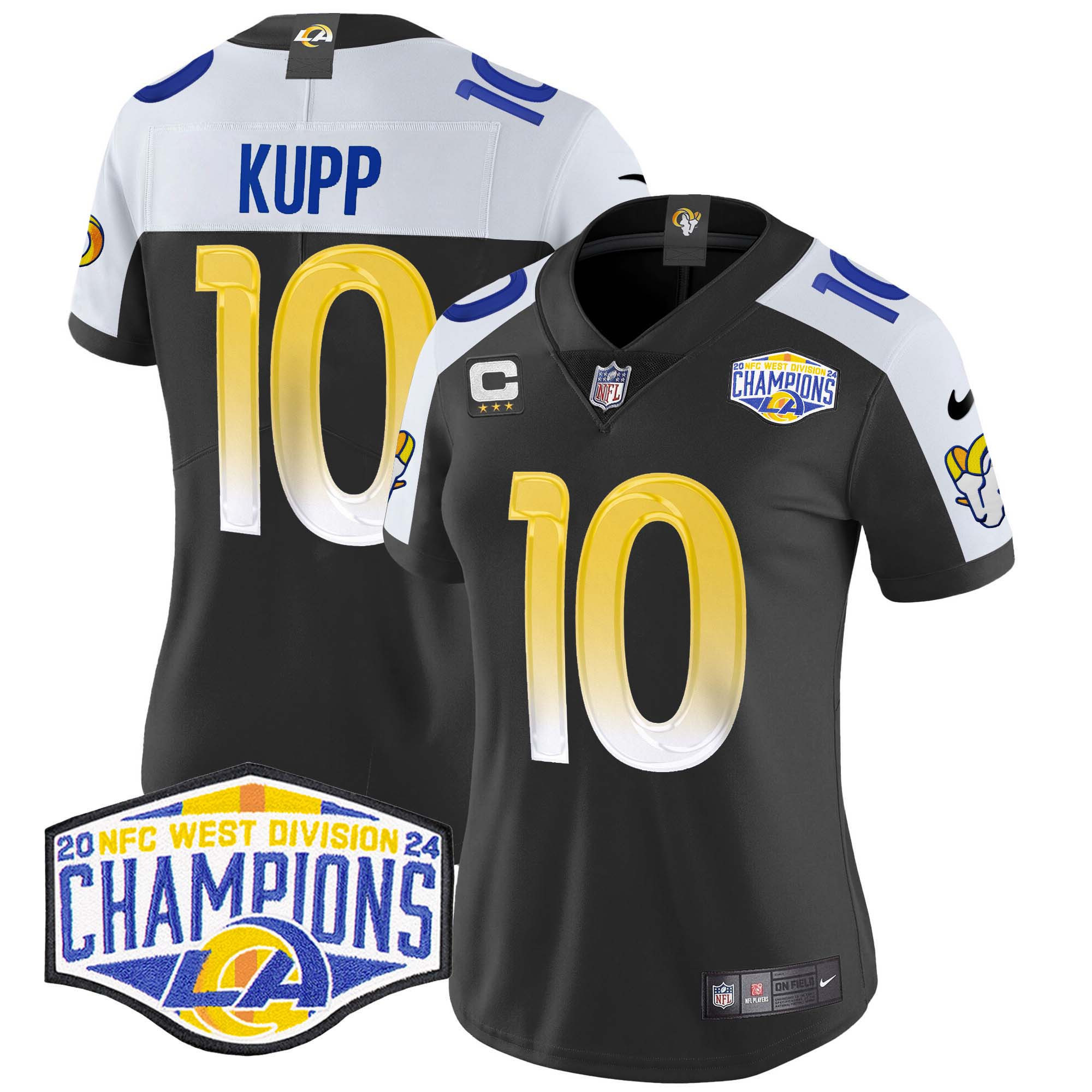 Cooper Kupp Women's Los Angeles Rams 2024 NFC West Division Champions Vapor Limited Black Alternate Jersey - All Stitched