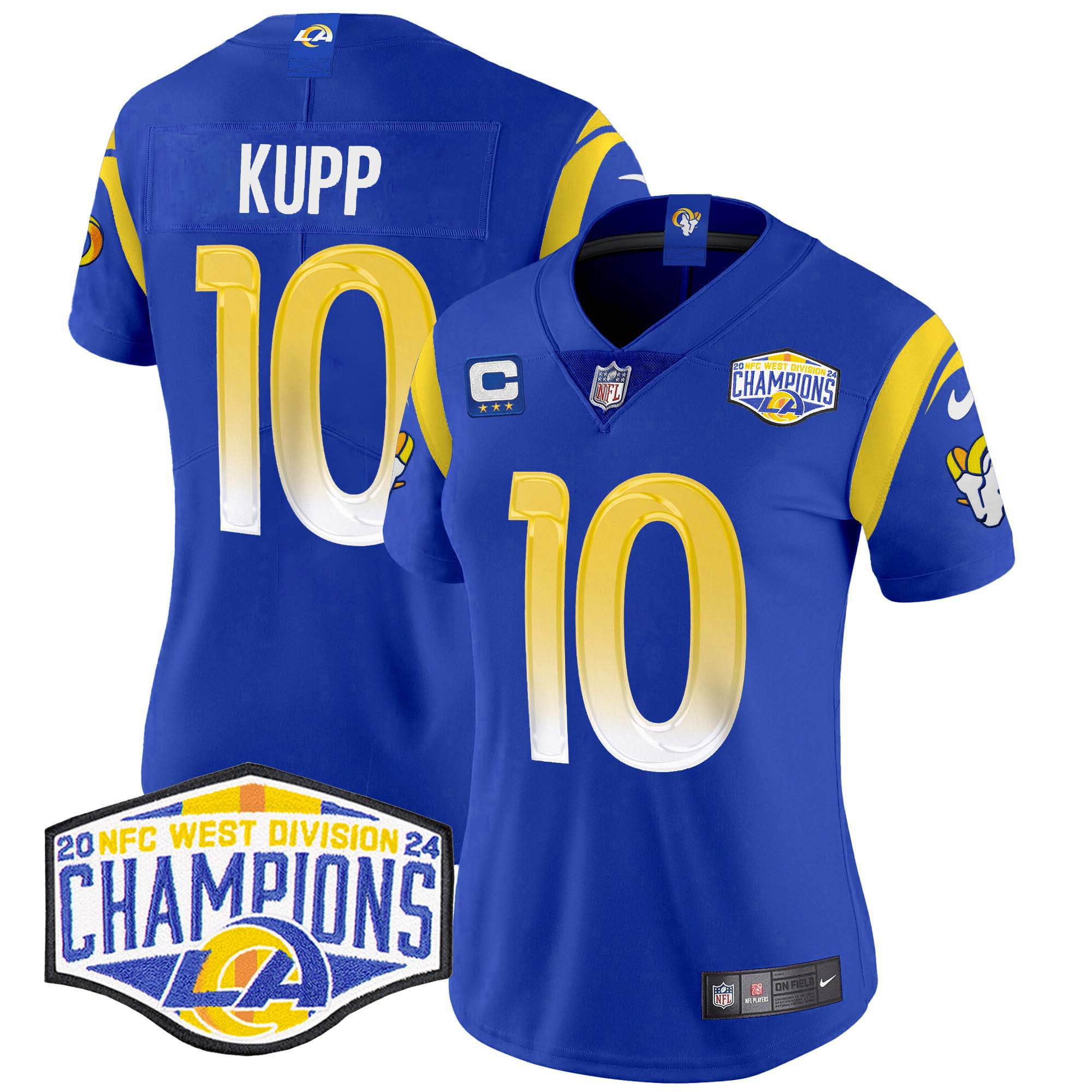 Cooper Kupp Women's Los Angeles Rams 2024 NFC West Division Champions Vapor Limited Royal Jersey - All Stitched