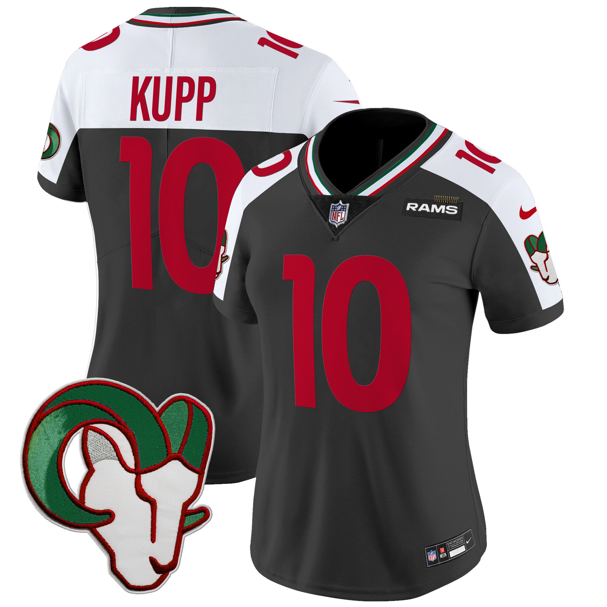 Cooper Kupp Women's Los Angeles Rams Mexico Vapor Limited Black Alternate Jersey - All Stitched