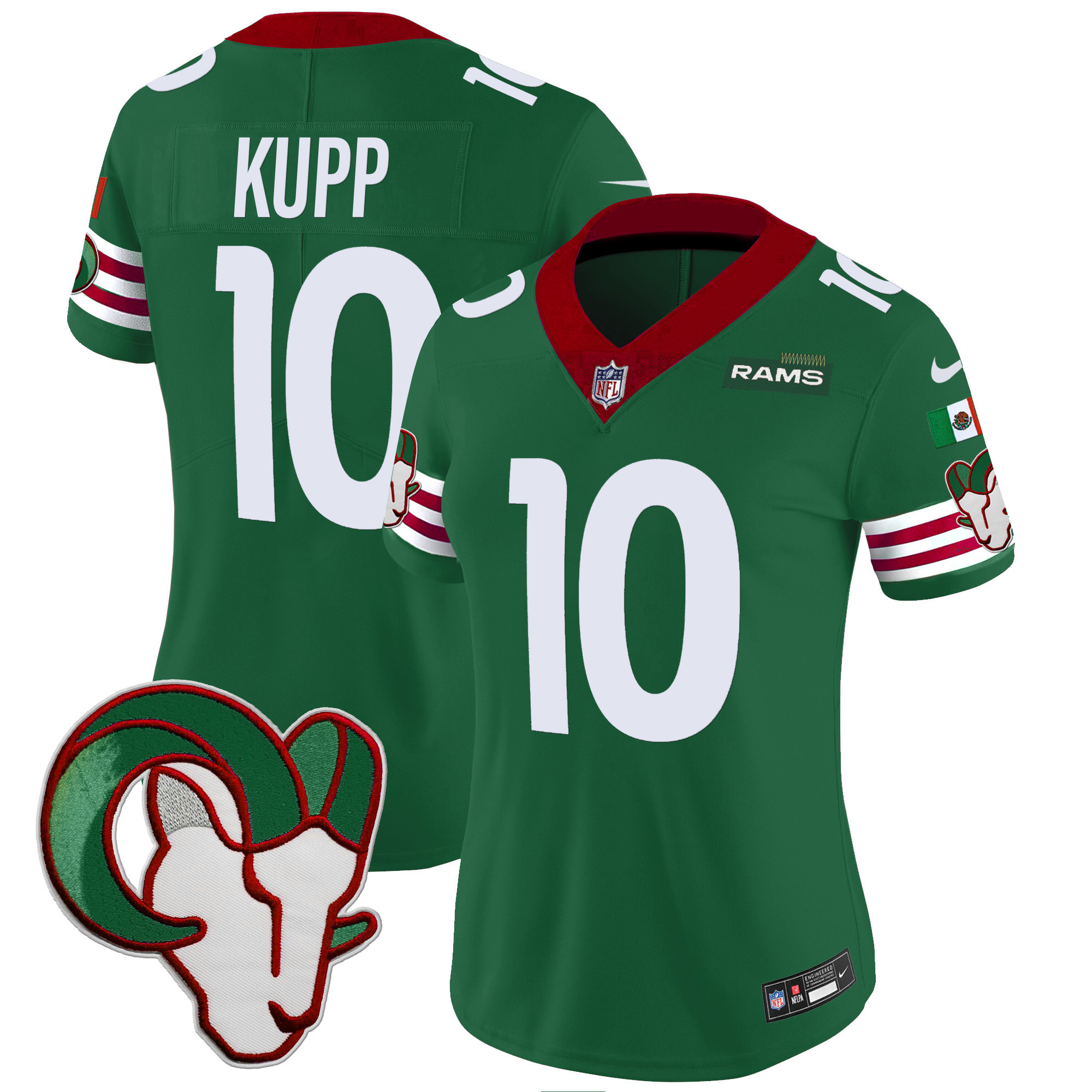 Cooper Kupp Women's Los Angeles Rams Mexico Vapor Limited Green Jersey - All Stitched