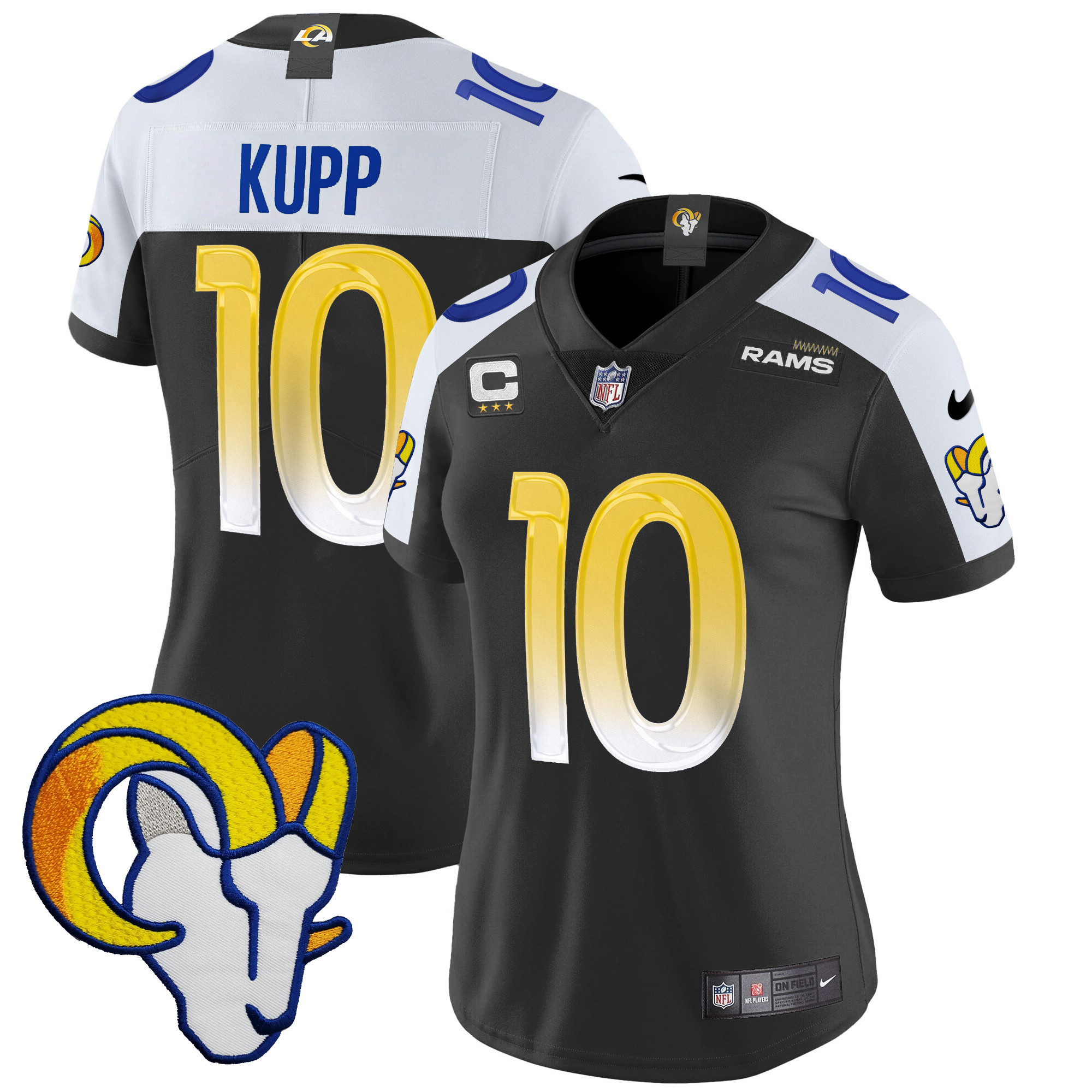 Cooper Kupp Women's Los Angeles Rams Vapor Limited Black Alternate Jersey - All Stitched